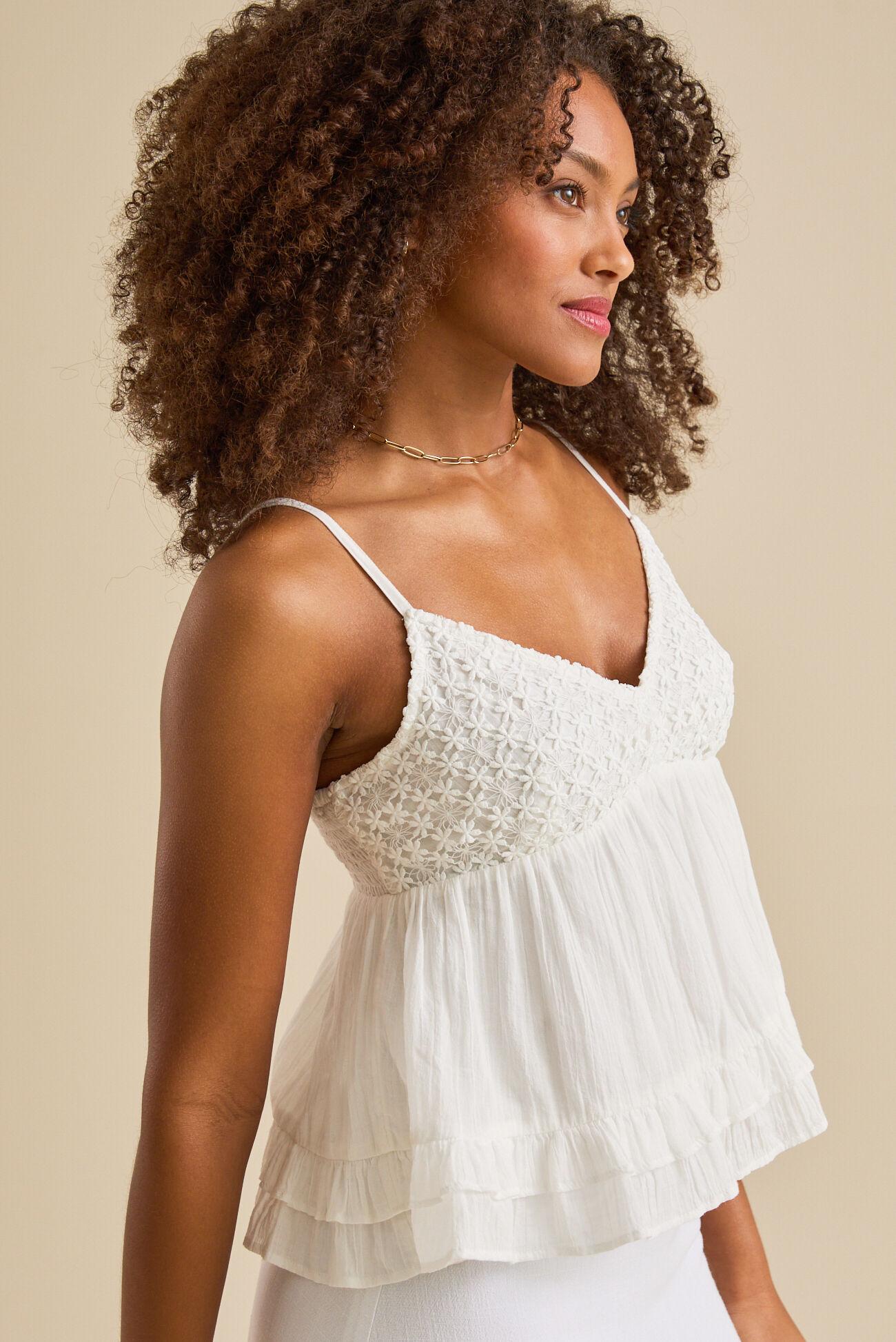 Willow Lace Gauze Babydoll Tank Product Image