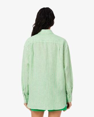 Oversized Striped Linen Shirt Product Image