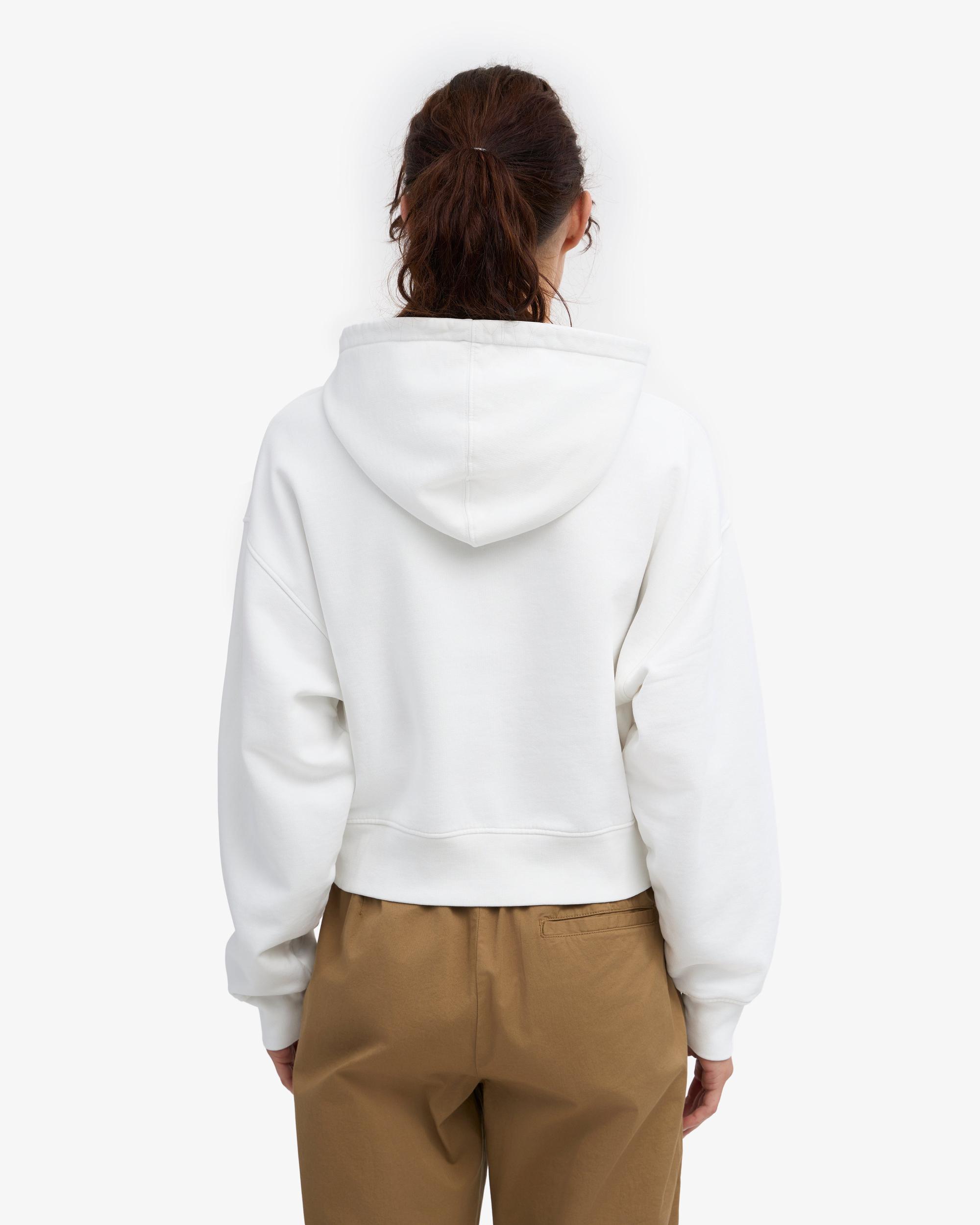 Organic Crop Zip Hood - Optical White Product Image