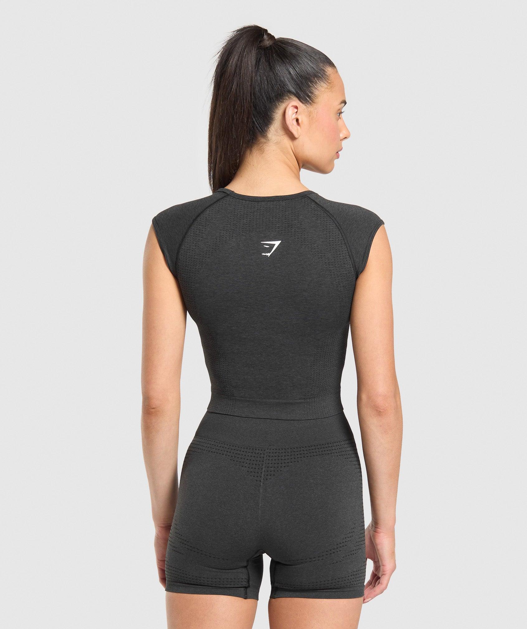 Gymshark Vital Scoop Neck Top - Black Marl Female Product Image
