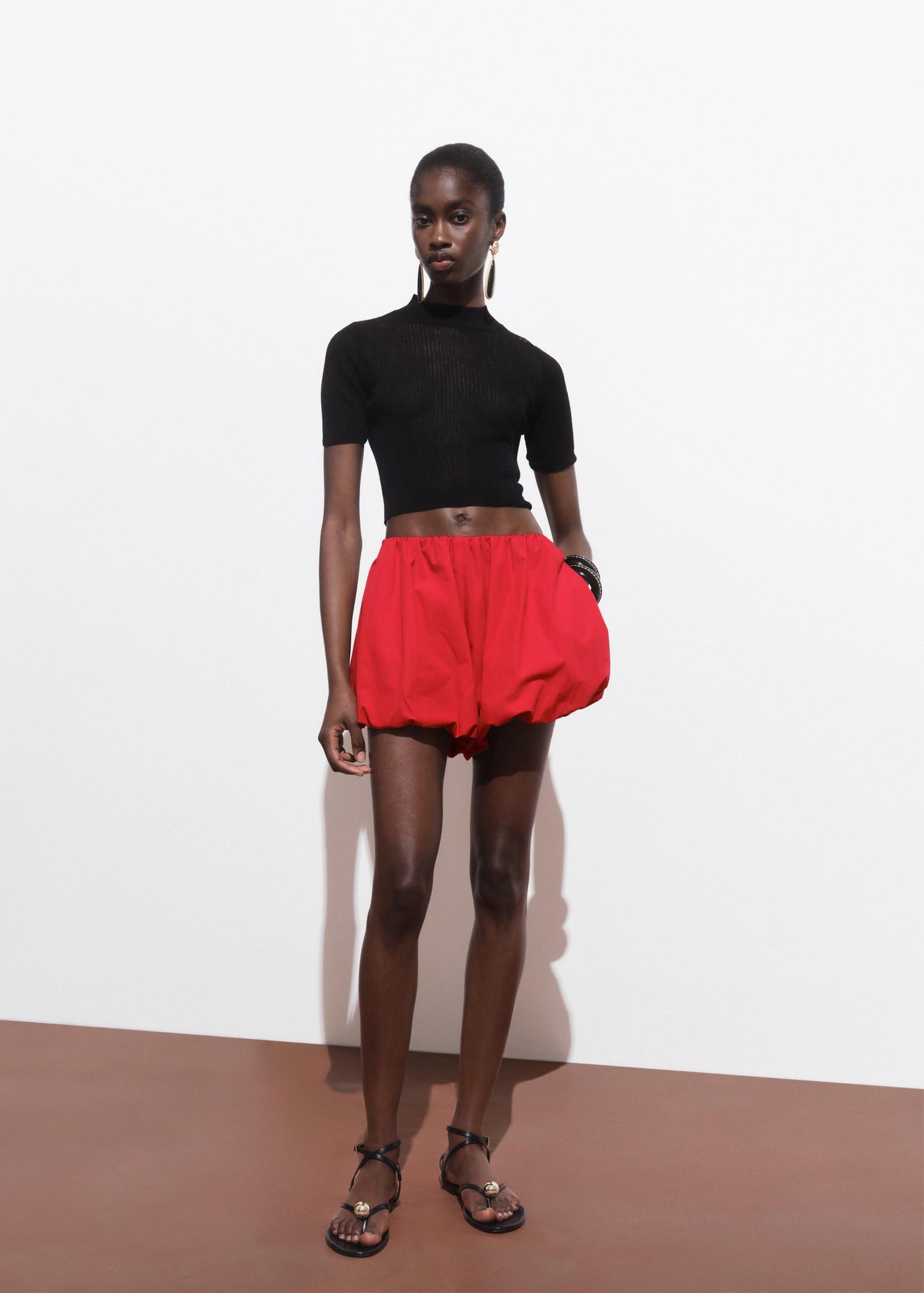 Knitted cropped sweater - Women | MANGO USA Product Image