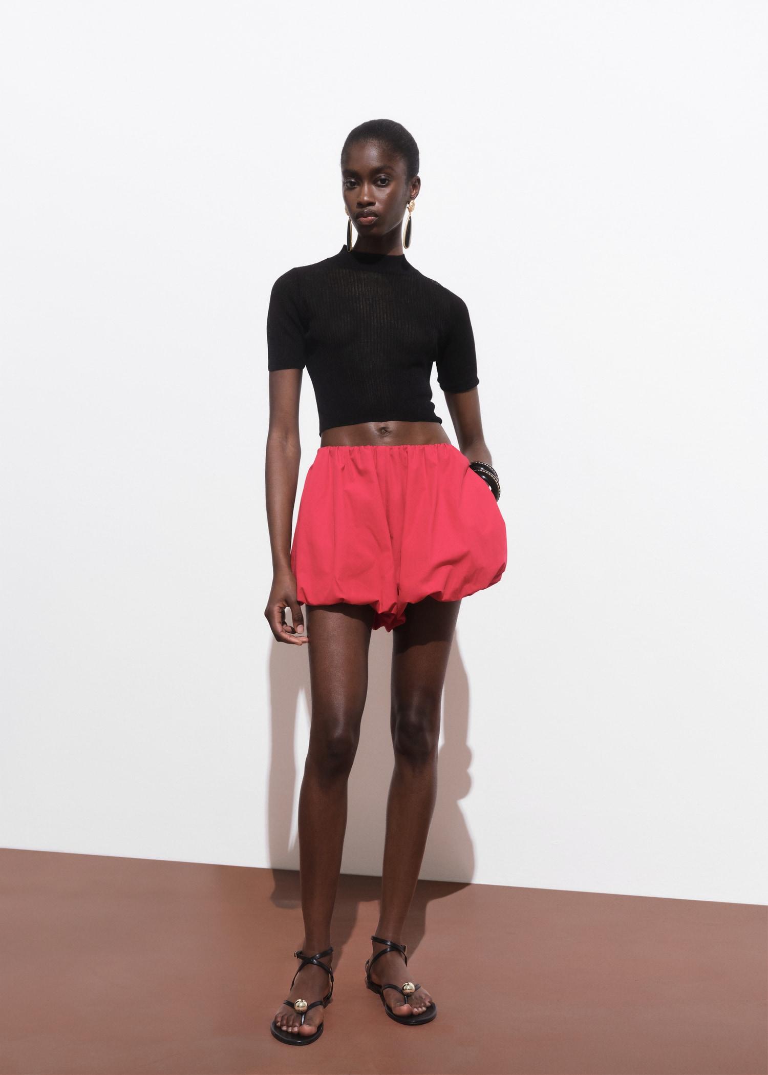 Knitted cropped sweater - Women | MANGO USA Product Image