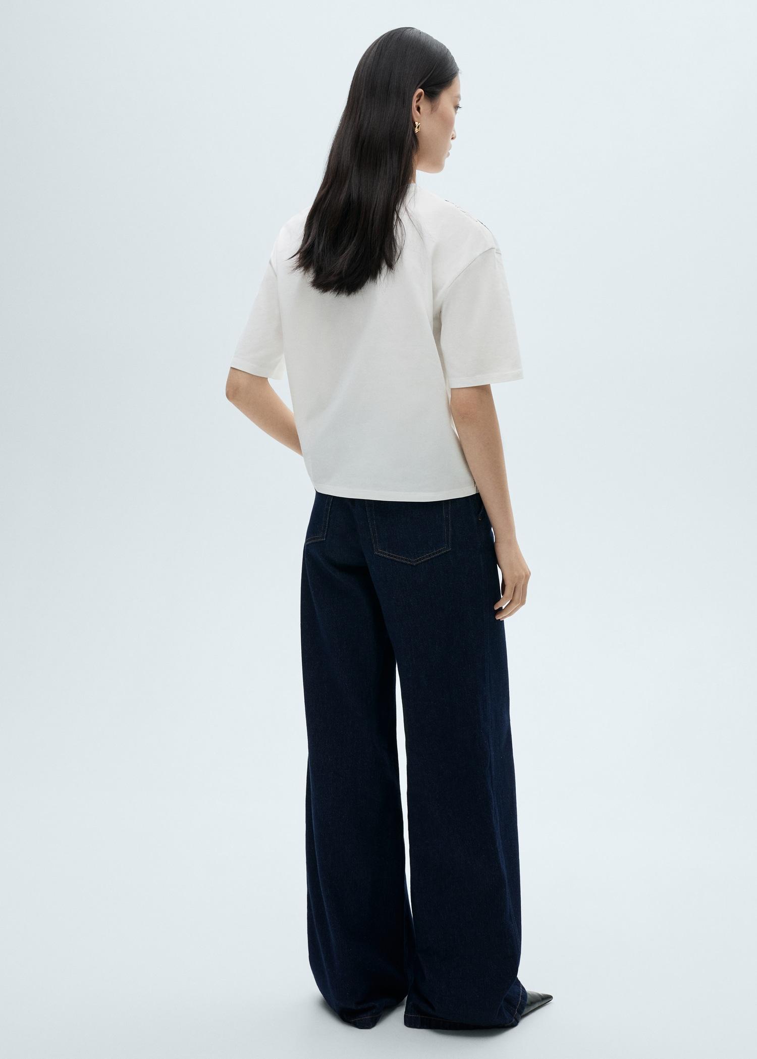 Floral-print cotton t-shirt - Women | MANGO USA Product Image