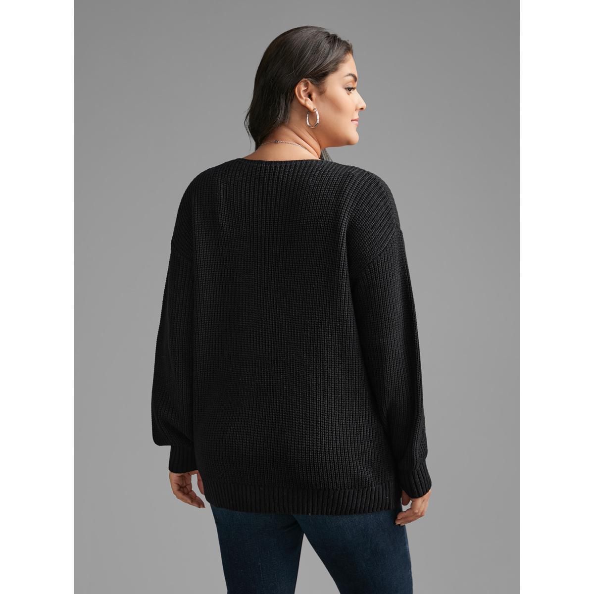 Plus Size Supersoft Essentials Solid Tie Knot Cardigan Black Women Casual Bodycon Long Sleeve Everyday Cardigans BloomChic 18-20/2X Product Image