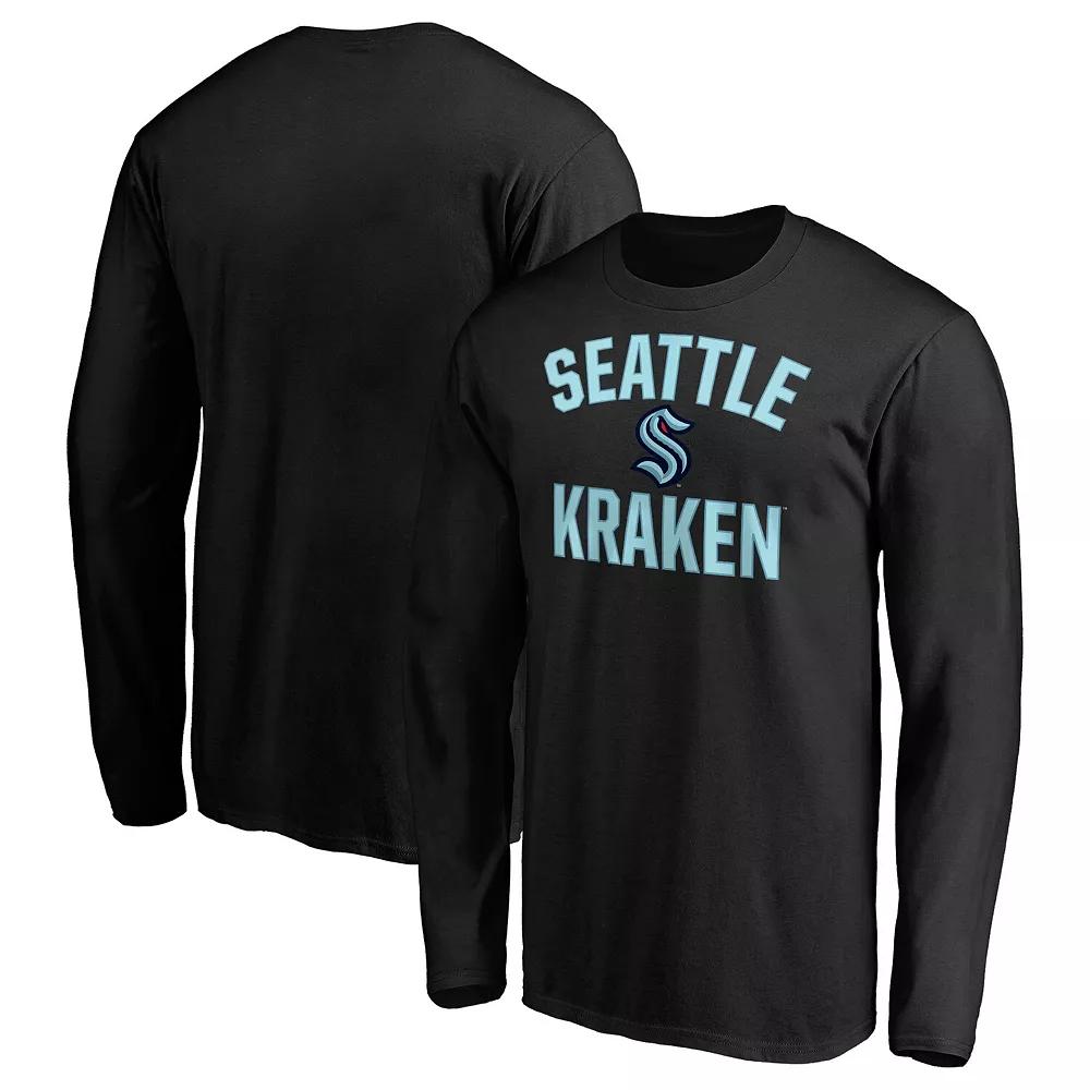 Men's Fanatics Branded Black Seattle Kraken Victory Arch Long Sleeve T-Shirt, Size: Small, Krk Black Product Image