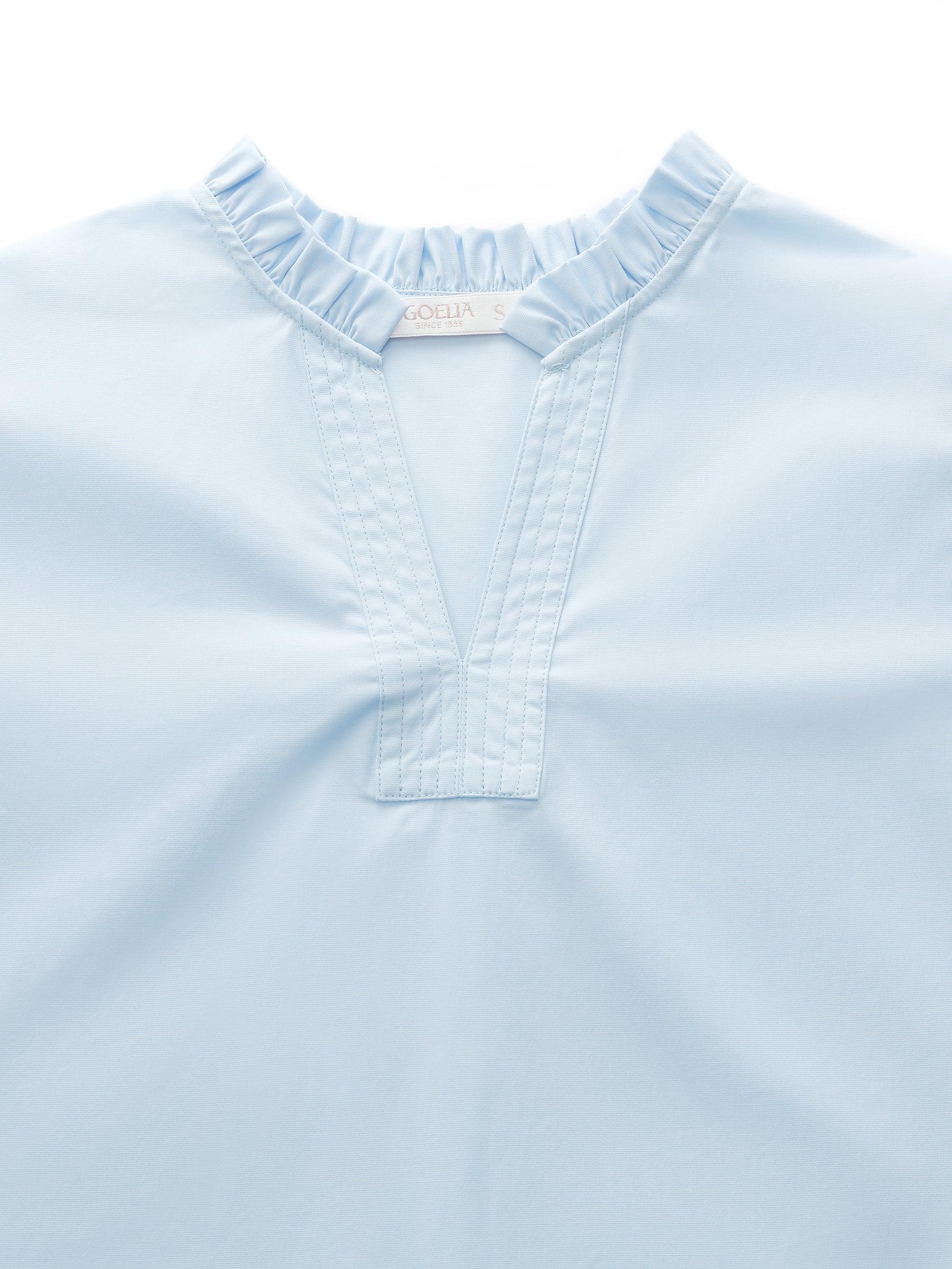 Ruffle Collar V-Neck Women Puff Sleeve Blouse Product Image