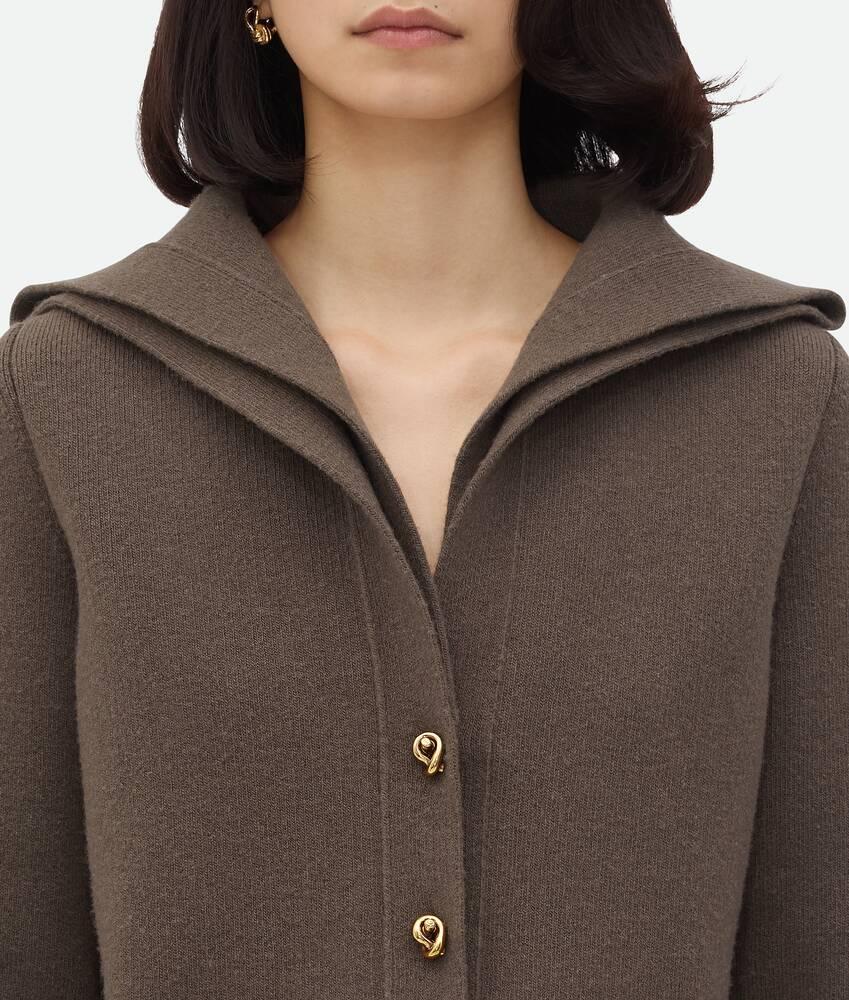 Women's Compact Wool Cardigan in Chestnut melange Product Image