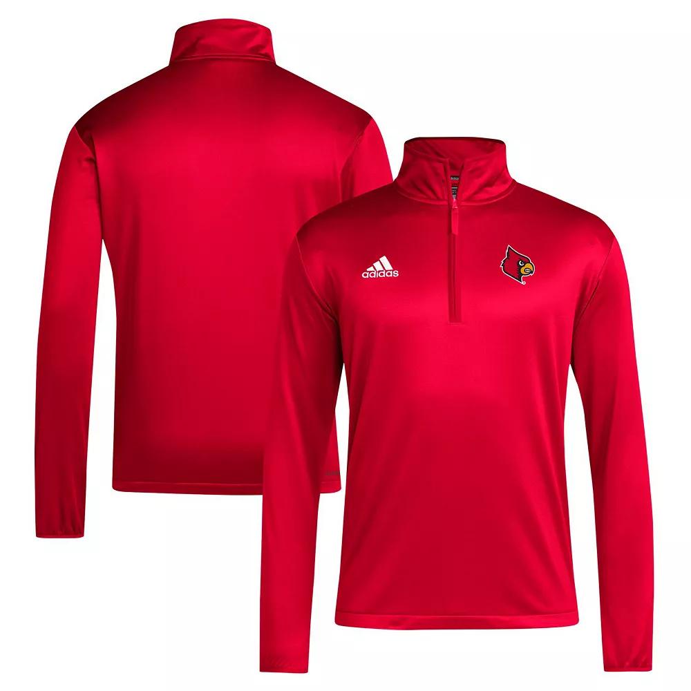 Men's adidas Red Louisville Cardinals 2024 Coaches Sideline Quarter-Zip Top,  Product Image