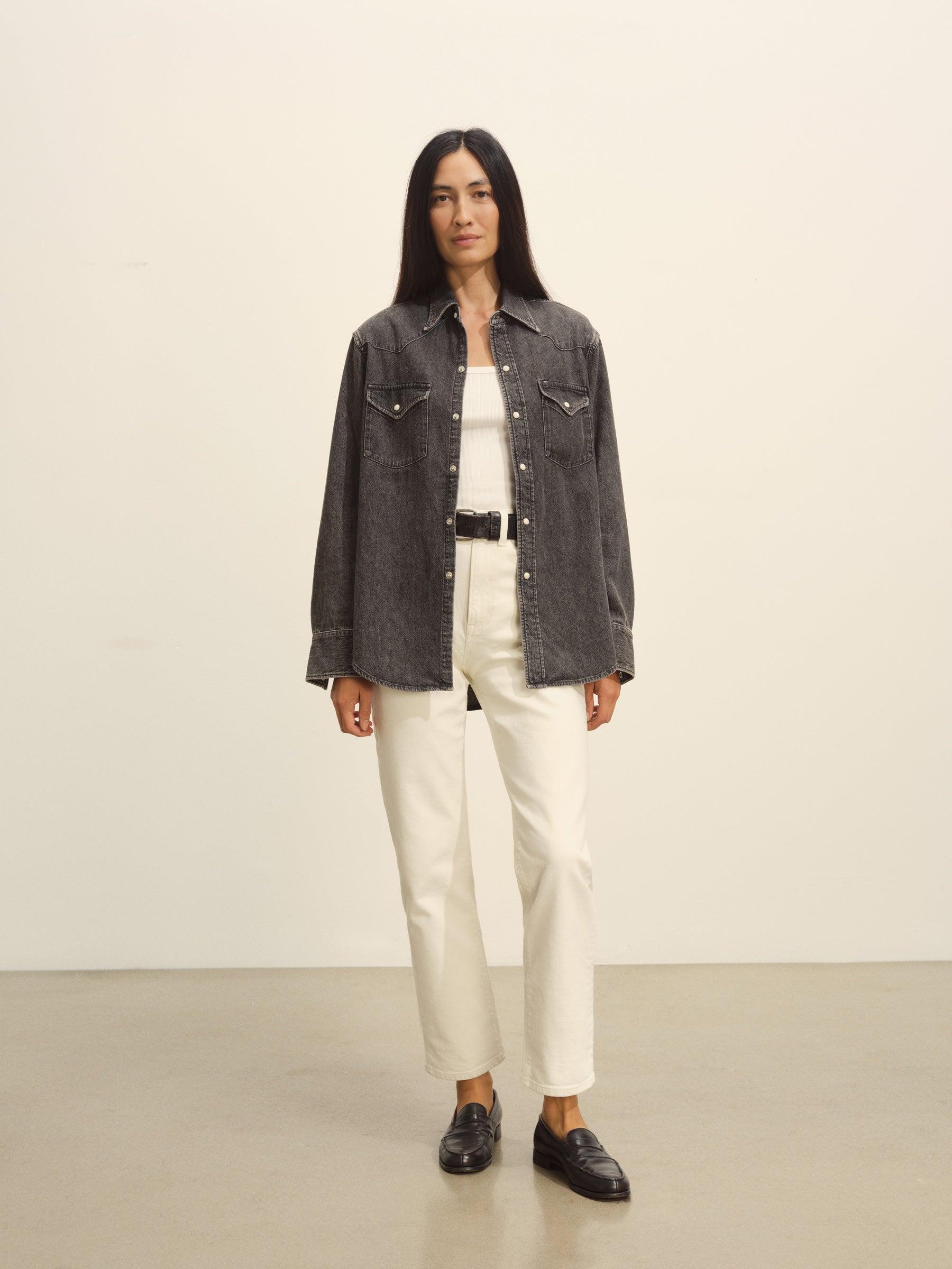 B005 Nep Denim Western Shirt Product Image