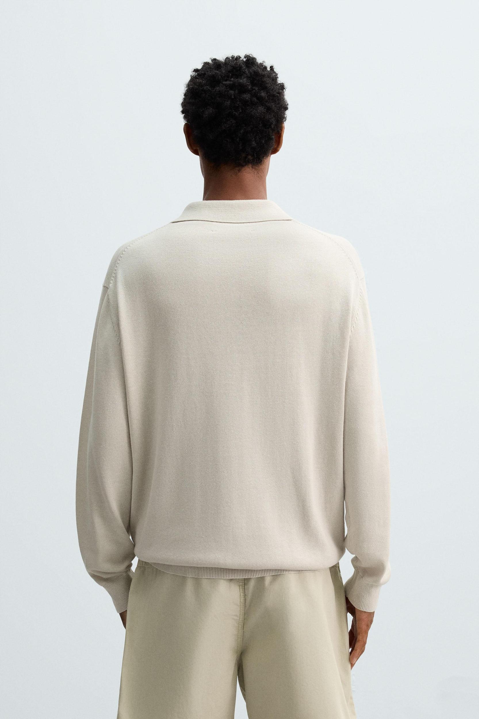 COTTON-HEMP KNIT POLO SHIRT Product Image