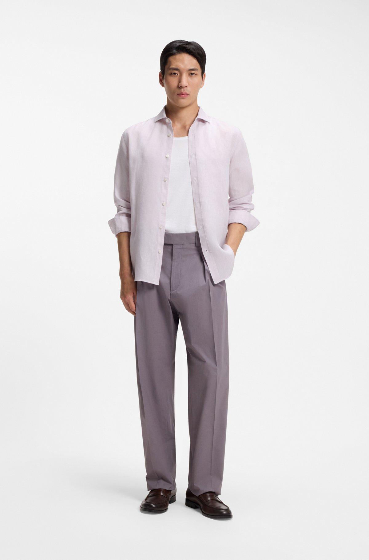 Regular-fit shirt in washed linen Product Image