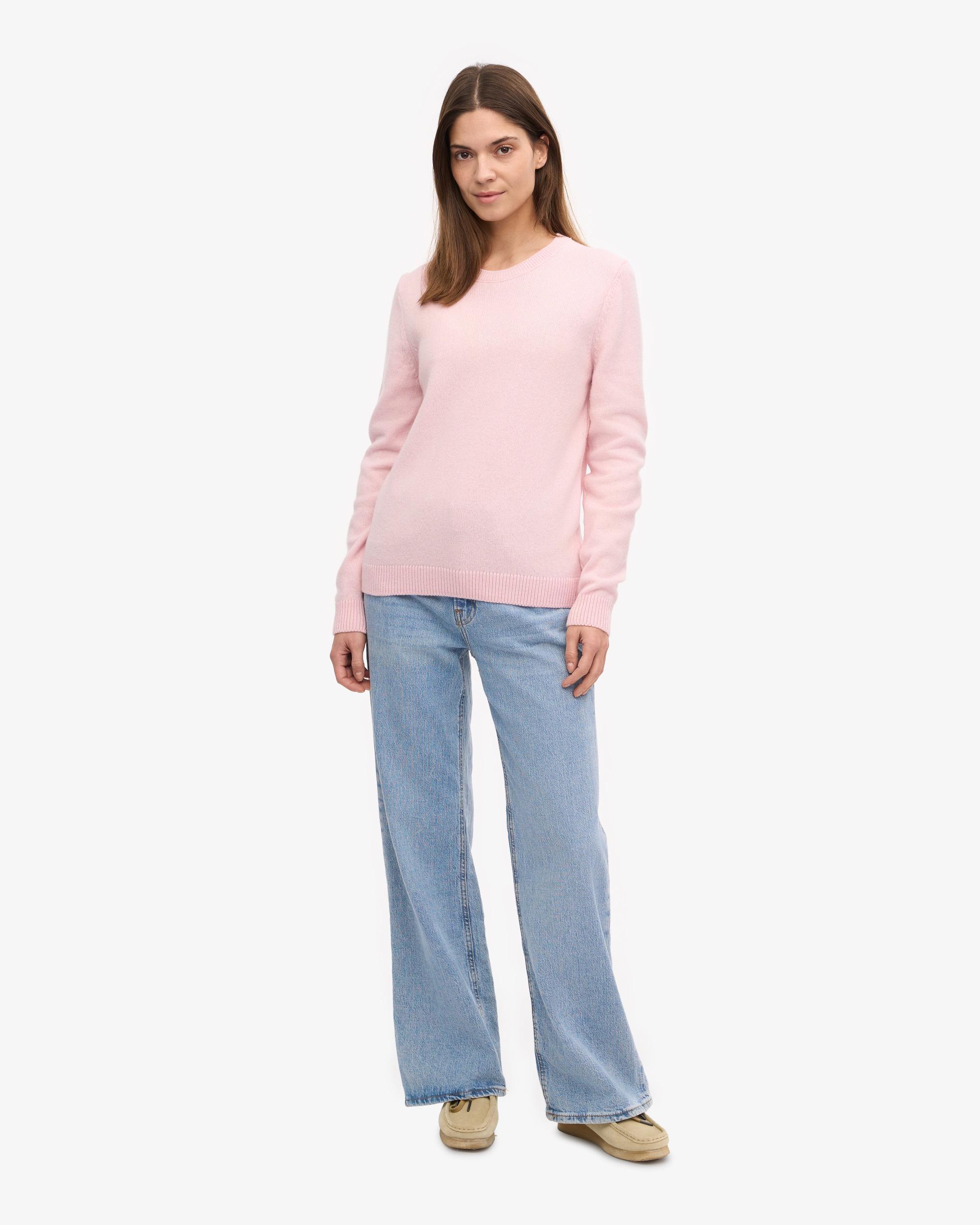 Women Classic Merino Wool Crew - Faded Pink Product Image