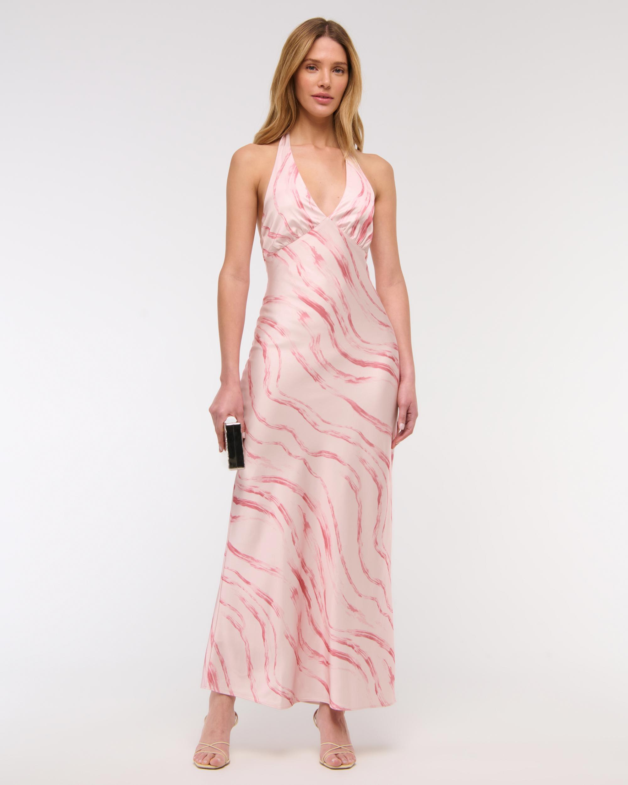 The A&F Julia Slip Halter Maxi Dress Product Image