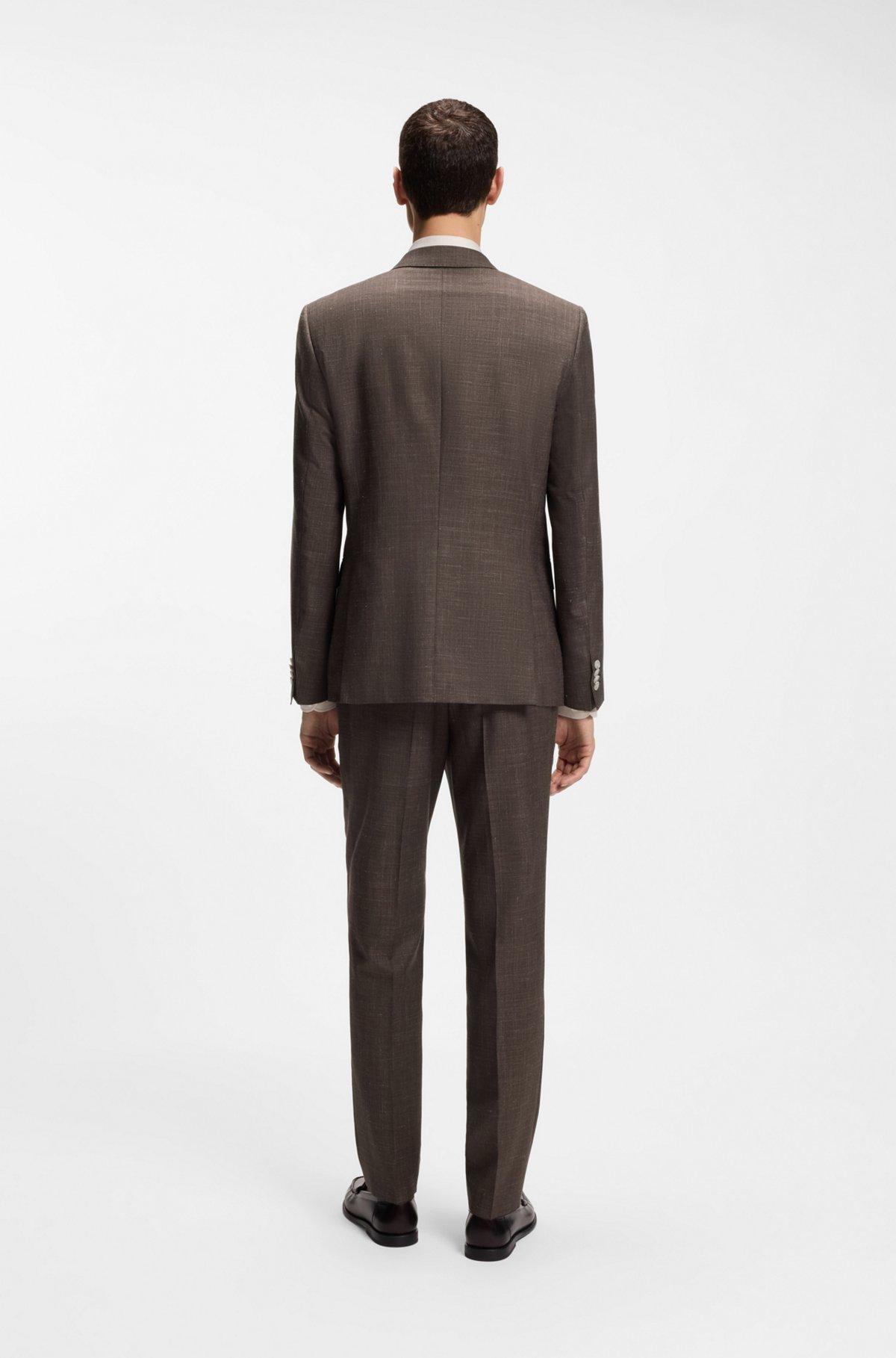 Slim-fit jacket in virgin wool, silk and linen Product Image