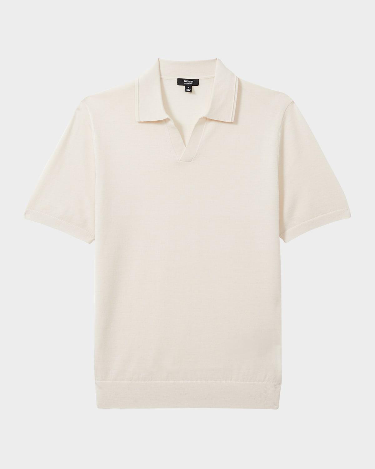 Men's Duchie Merino Wool Open Collar Polo Shirt Product Image