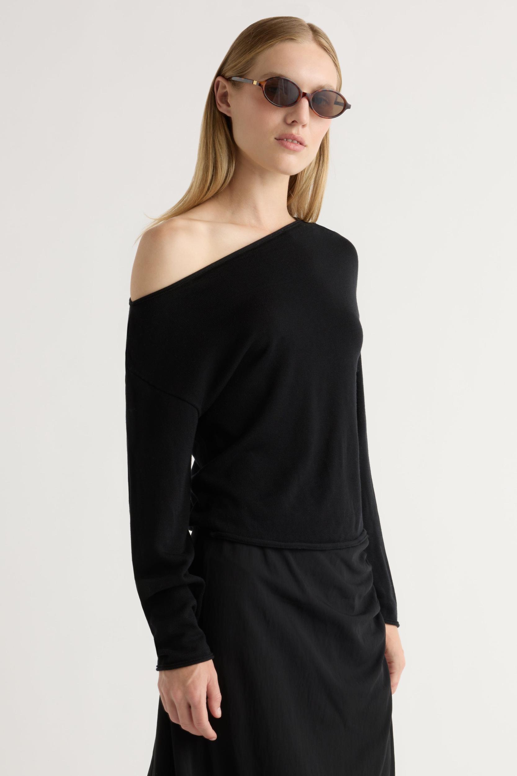 Hachi Tencel-Wool Off-Shoulder Sweater Product Image