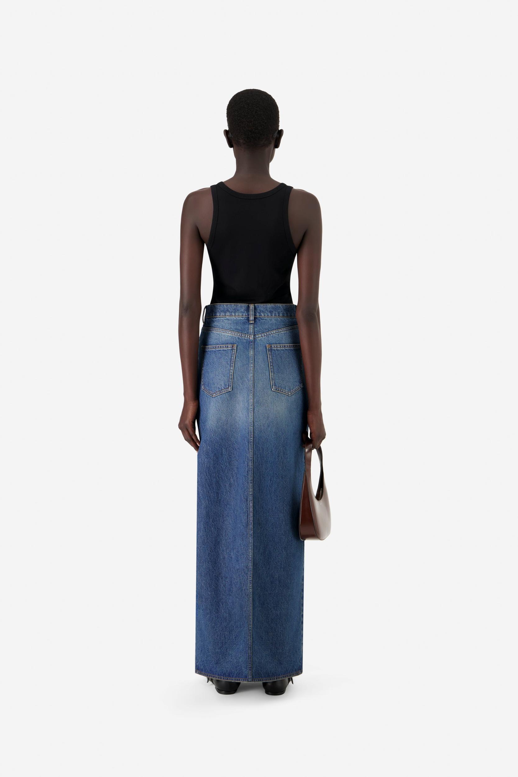 Garter Belt Denim Skirt Product Image