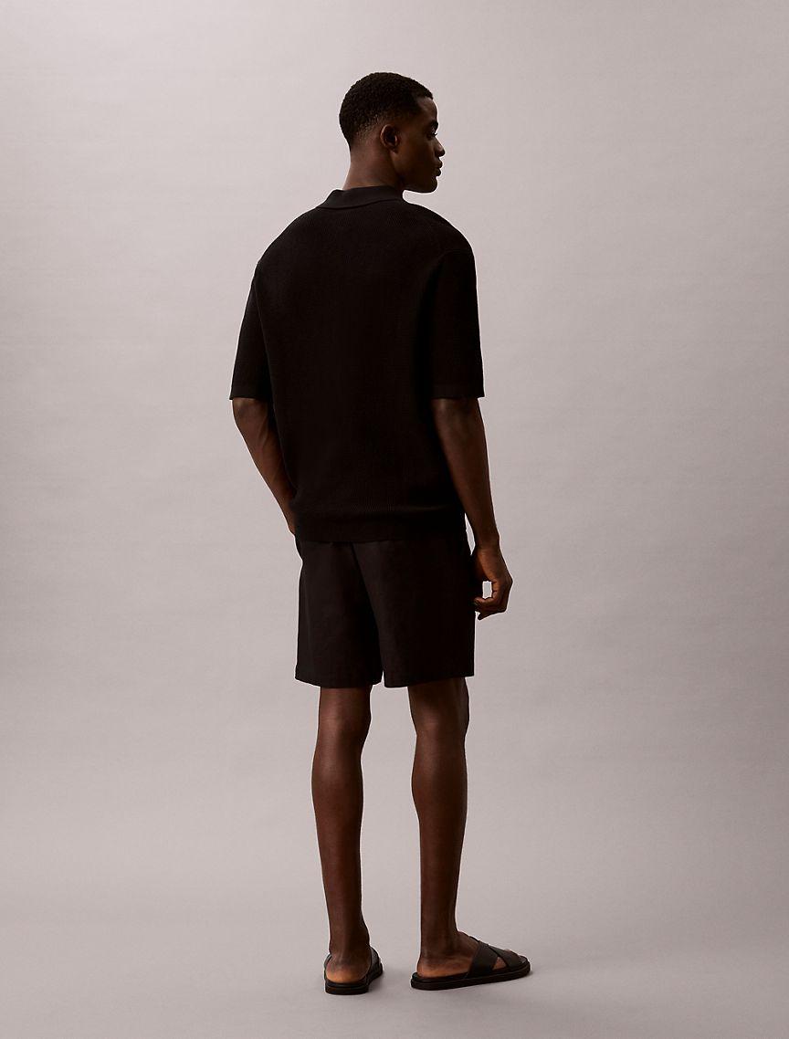 Waffle Cotton Polo Sweater Product Image