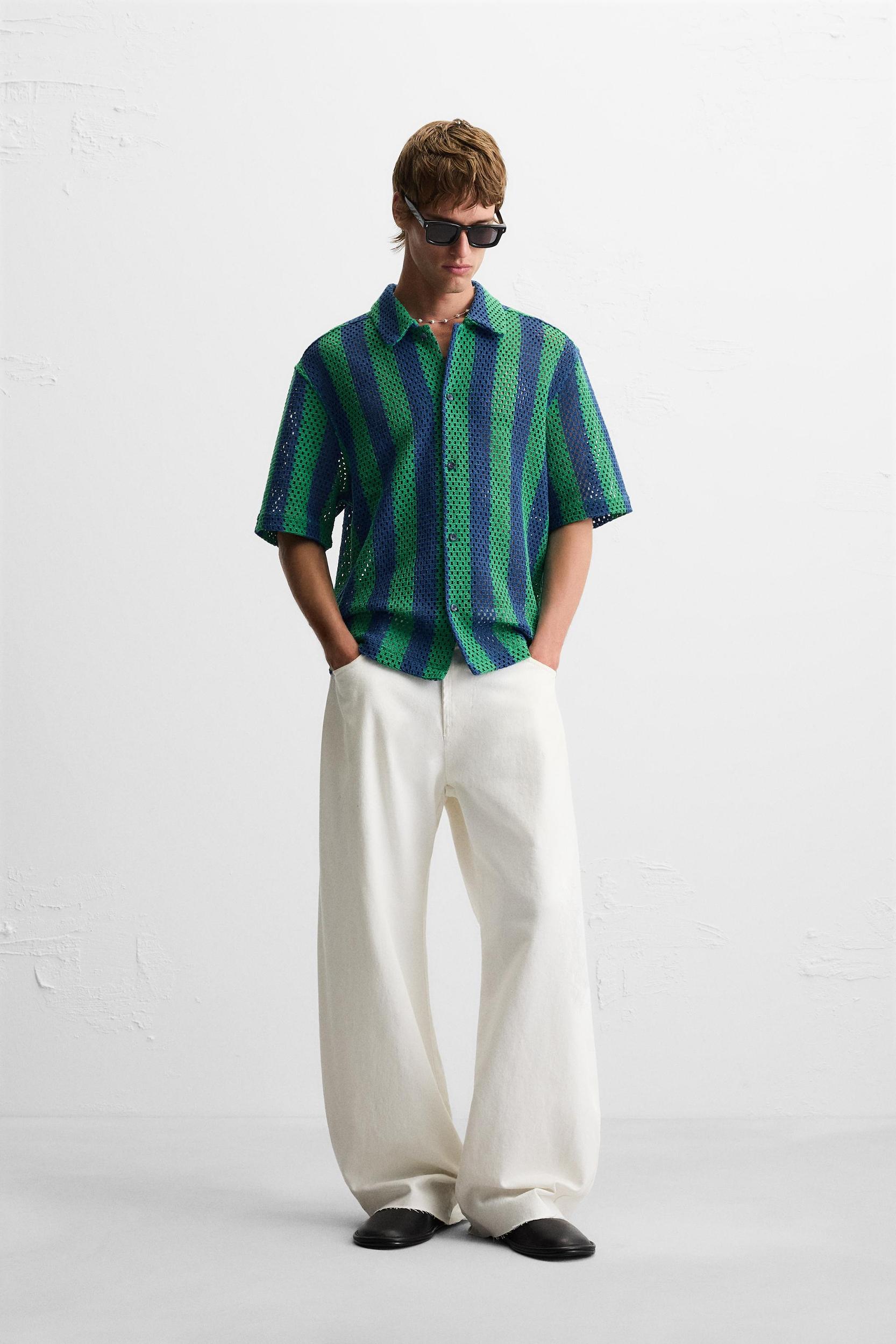 CROCHET TEXTURED SHIRT Product Image