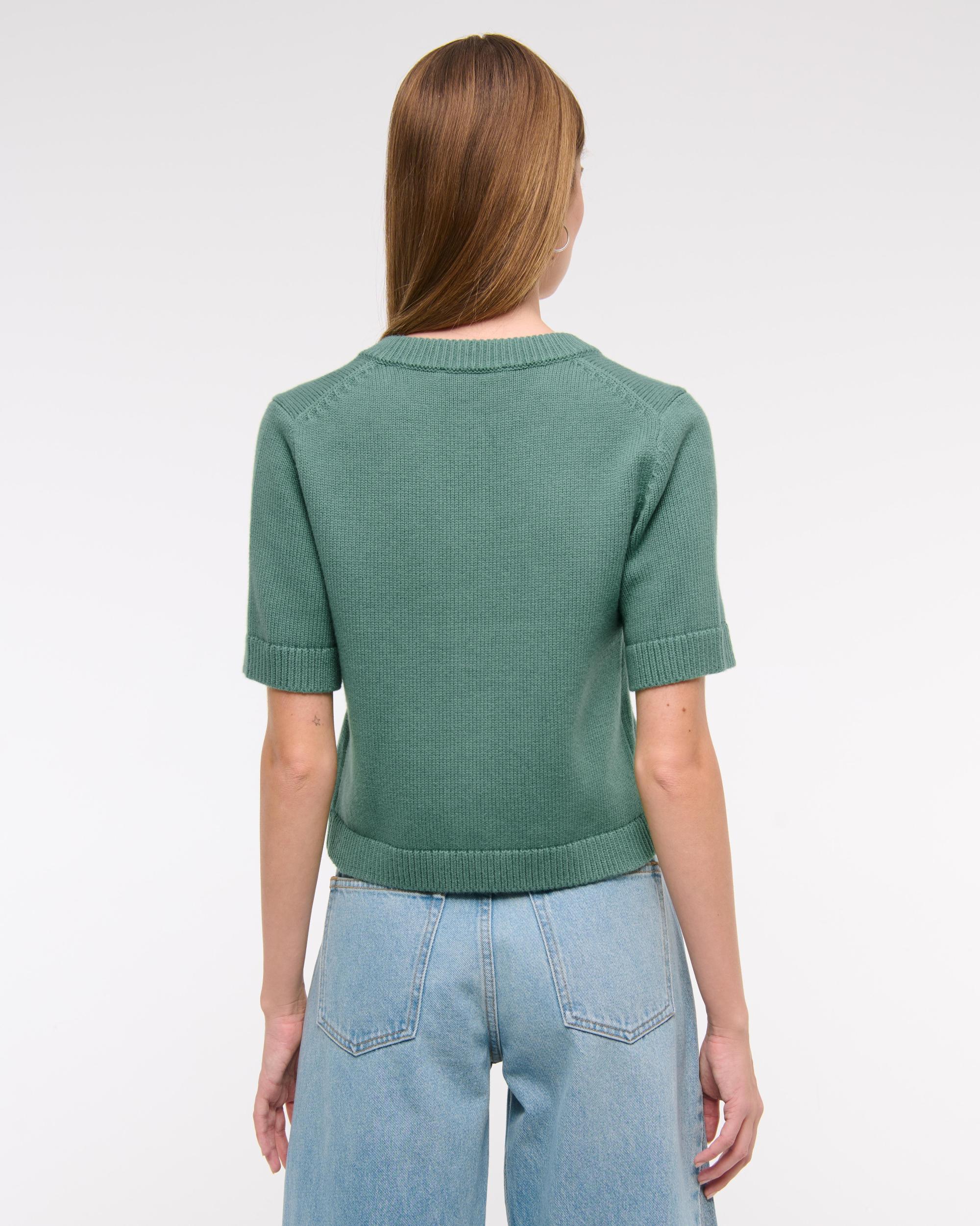 Short-Sleeve Crew Cardigan Product Image