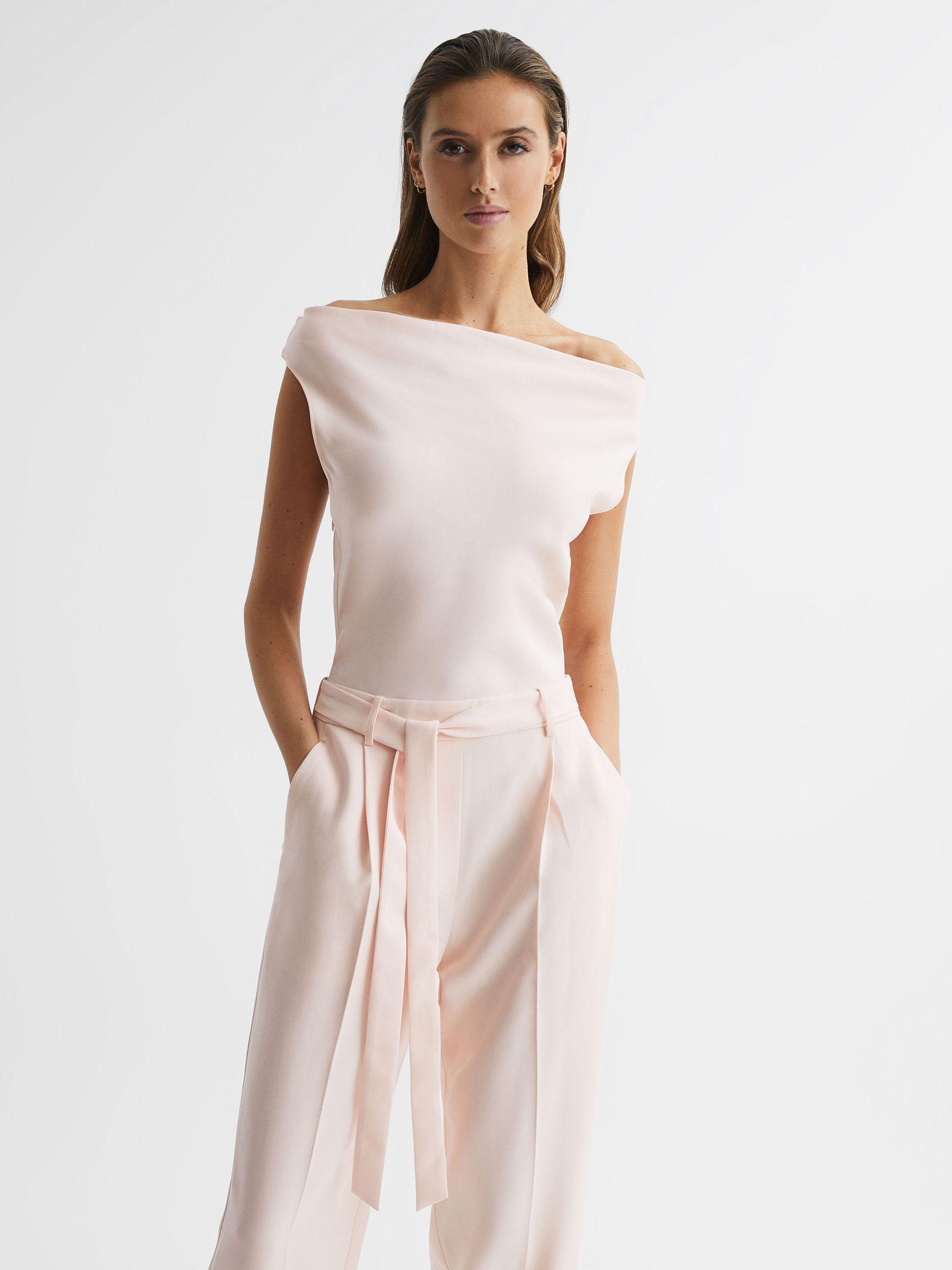 Off-The-Shoulder Jumpsuit in Nude Product Image