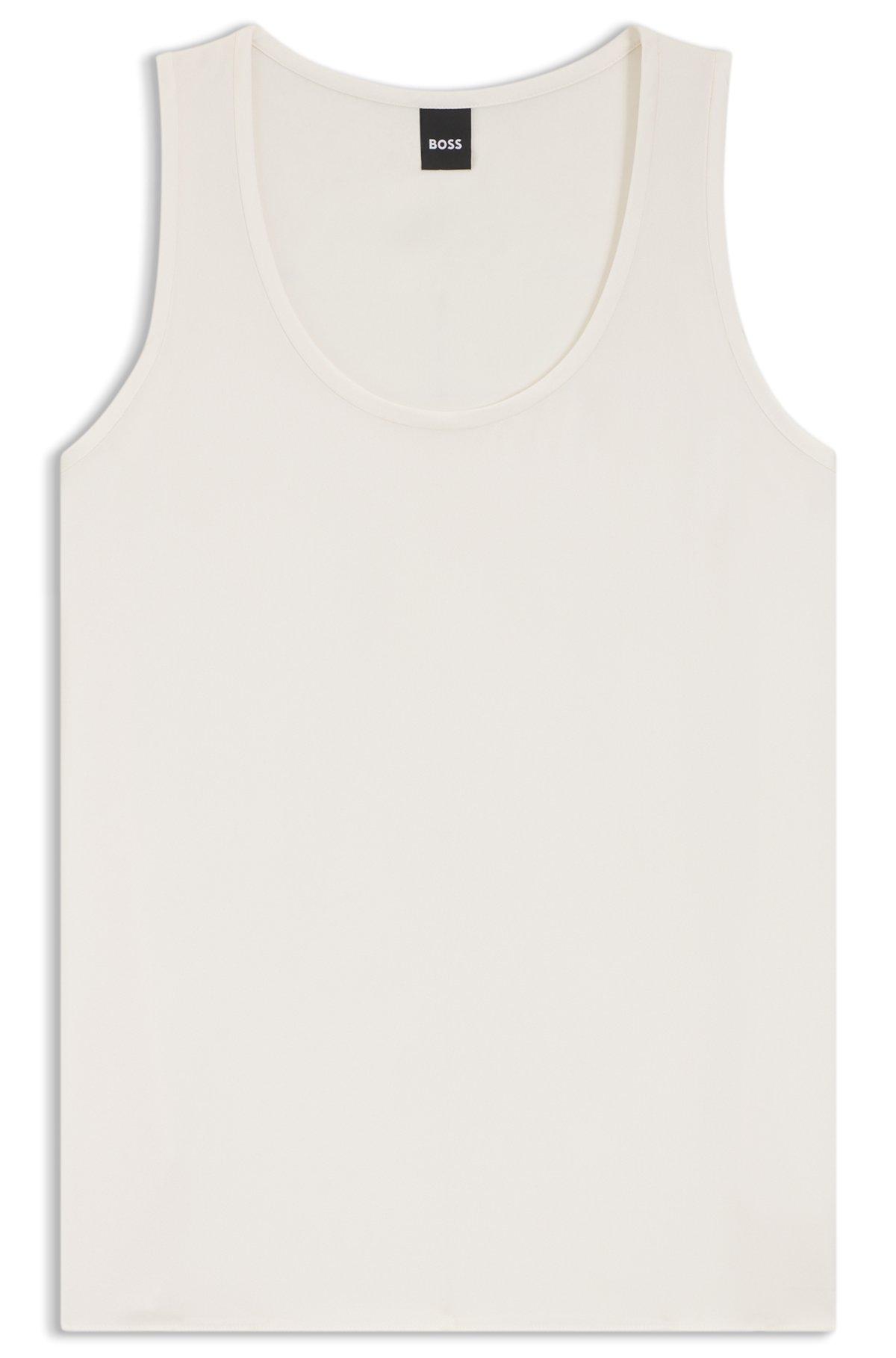 Sleeveless top in stretch silk Product Image