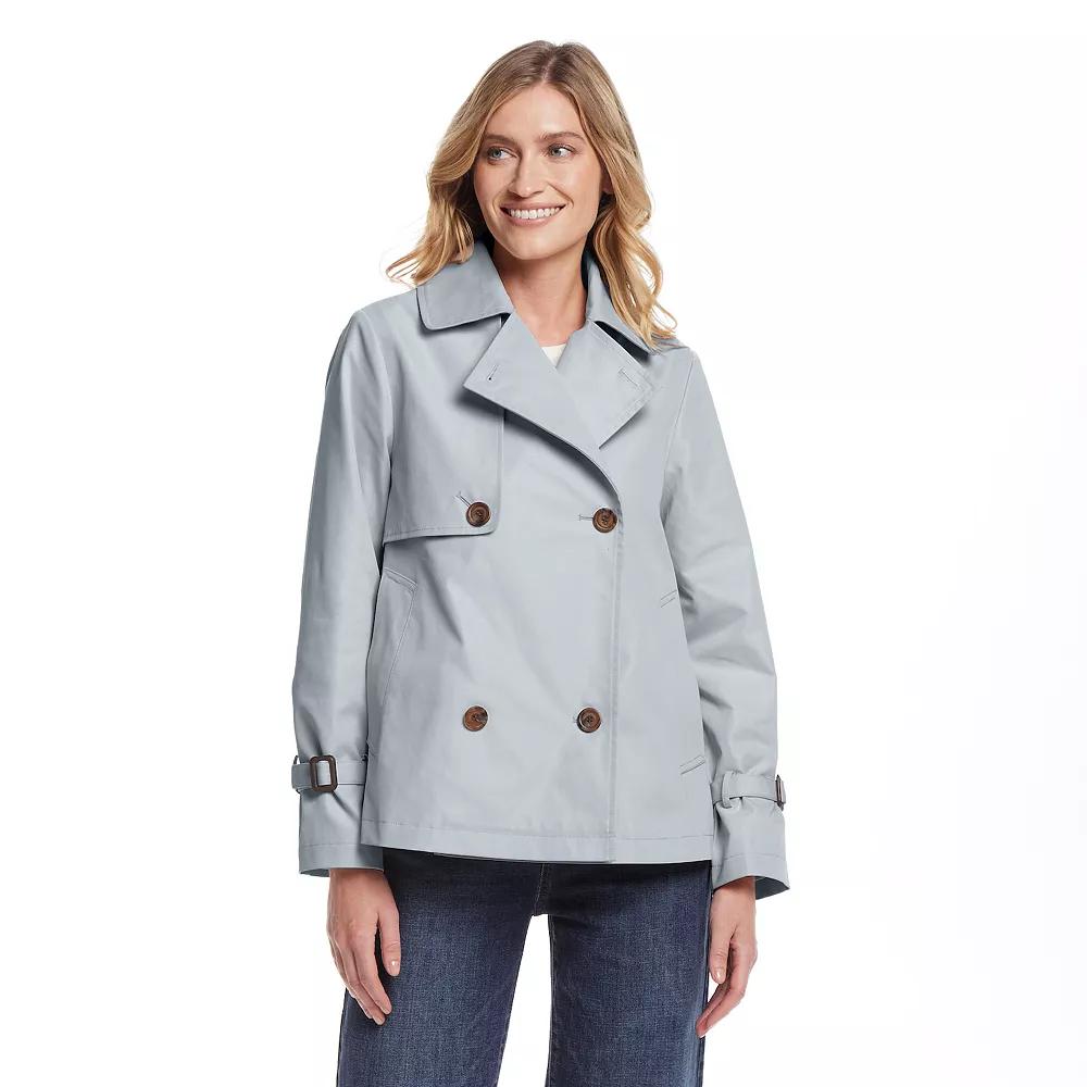 Women's Weathercast Double Breasted A-Line Trench Coat,  Product Image