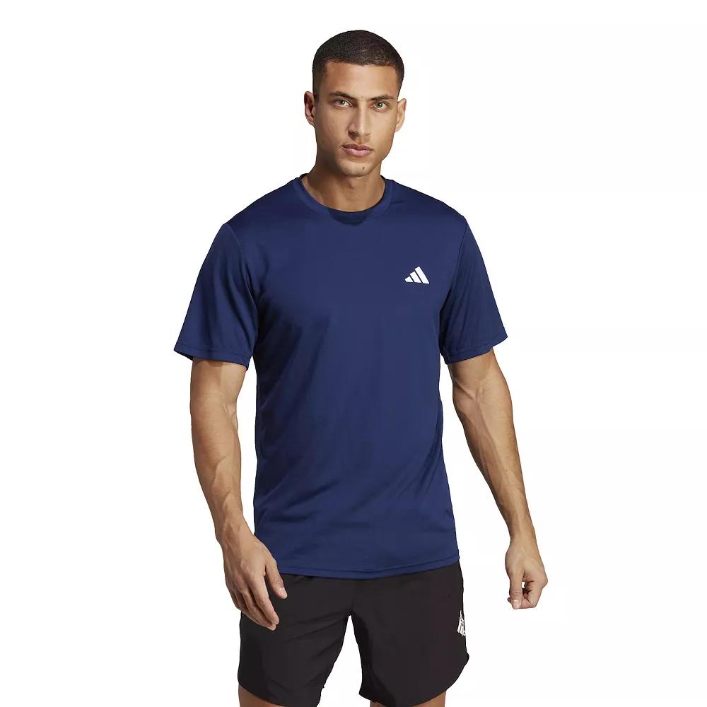 Men's adidas Essentials AEROREADY Training T-Shirt, Size: Medium, Dark Blue White Product Image