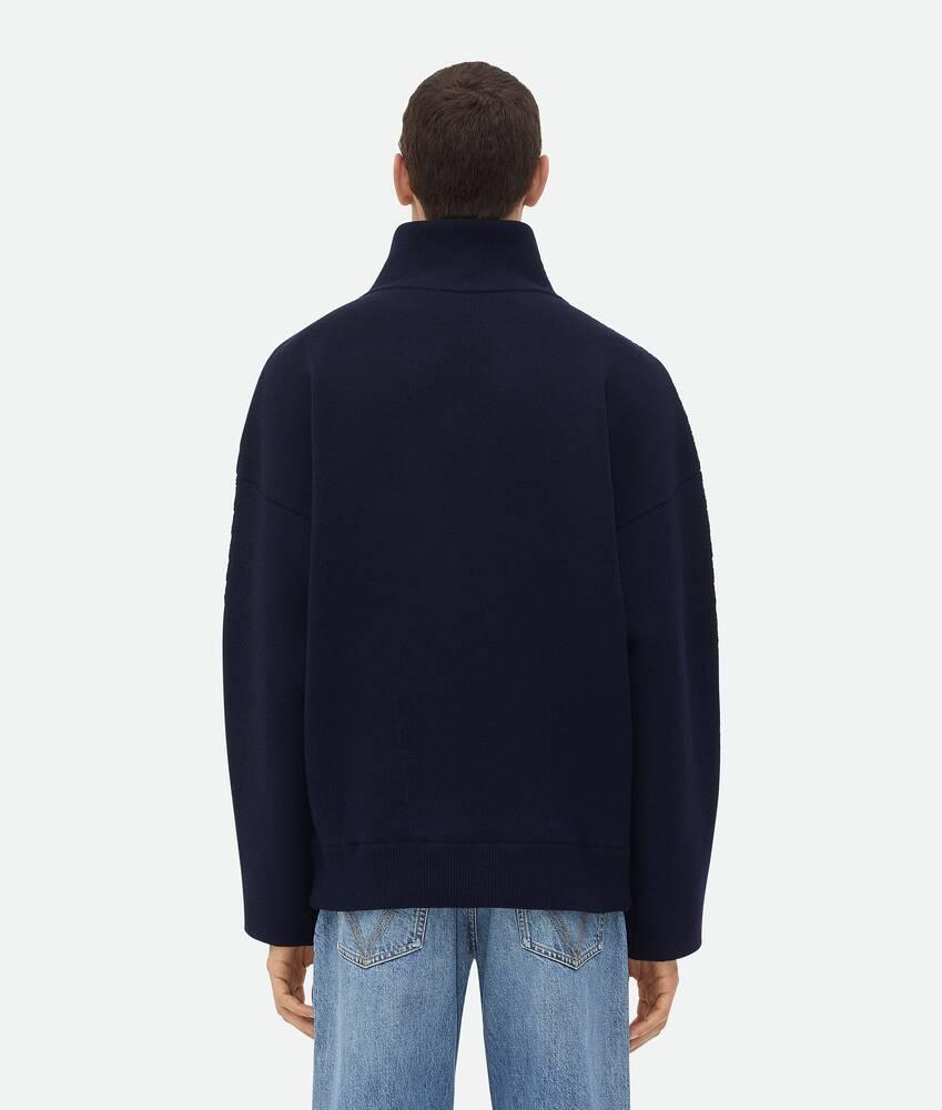 Men's Compact Wool Jumper in Navy Product Image
