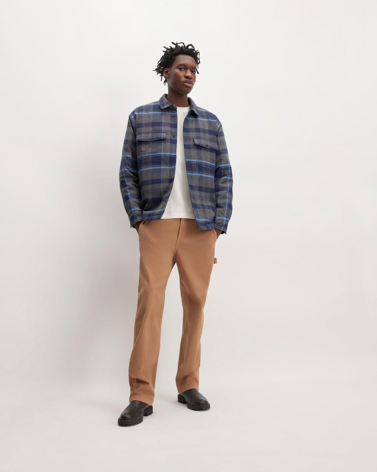 Mens Flannel Filled Shirt Jacket by Everlane Charcoal Product Image