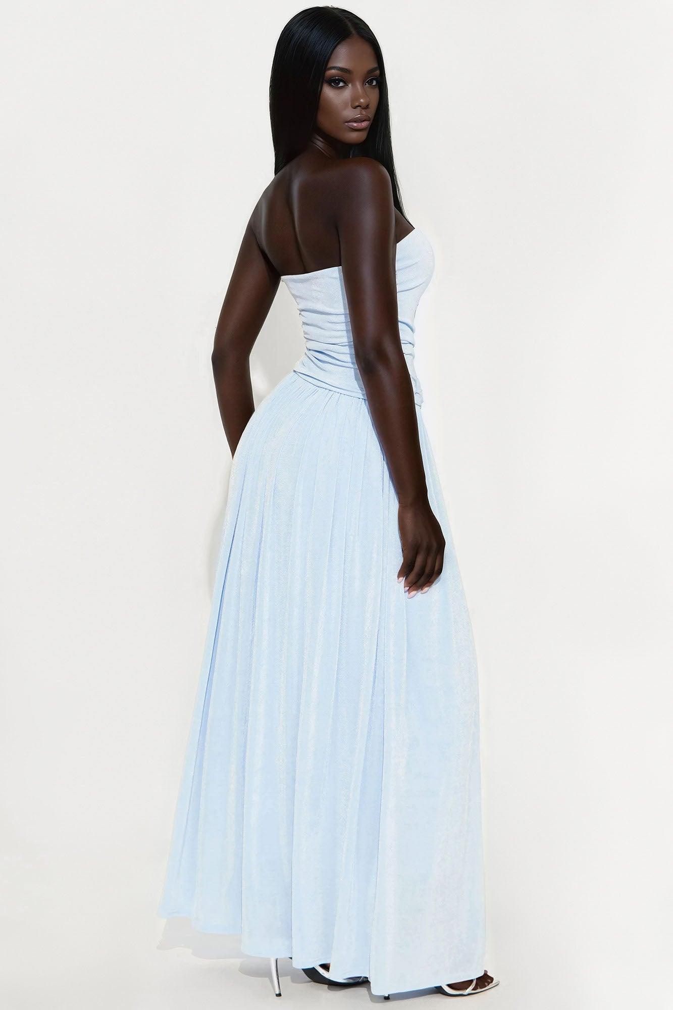Brie Strapless Maxi Dress - Blue Product Image