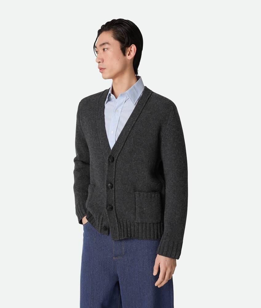 Men's Wool Cardigan in Anthracite Product Image