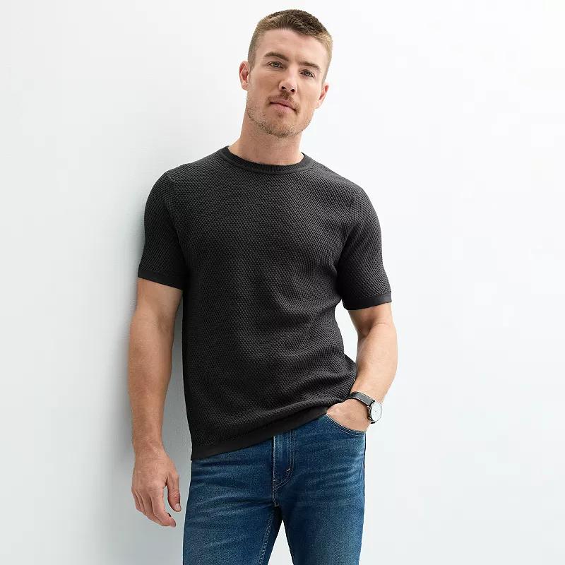 Men's Apt. 9® Colby Fitted Waffle Weave T-Shirt, Size: Large, Mineral Black Product Image