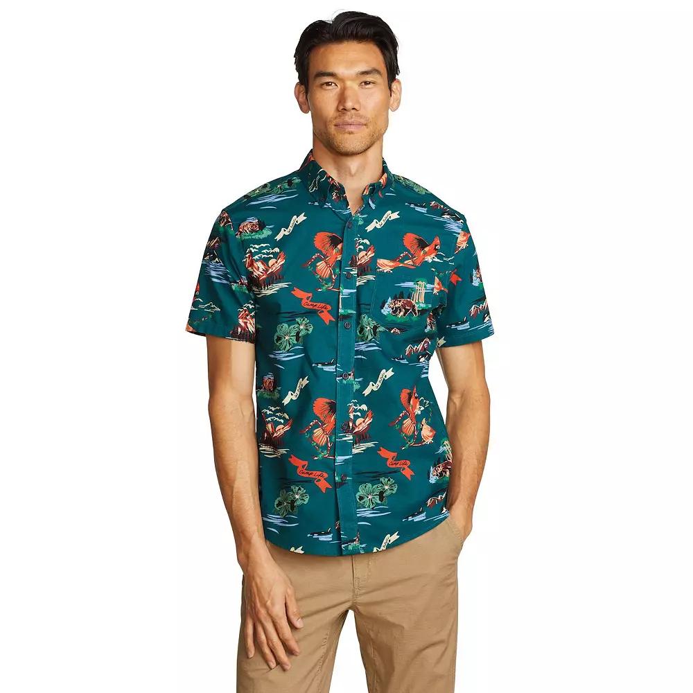 Men's Eddie Bauer Baja Print Short Sleeve Button-Down Shirt,  Product Image