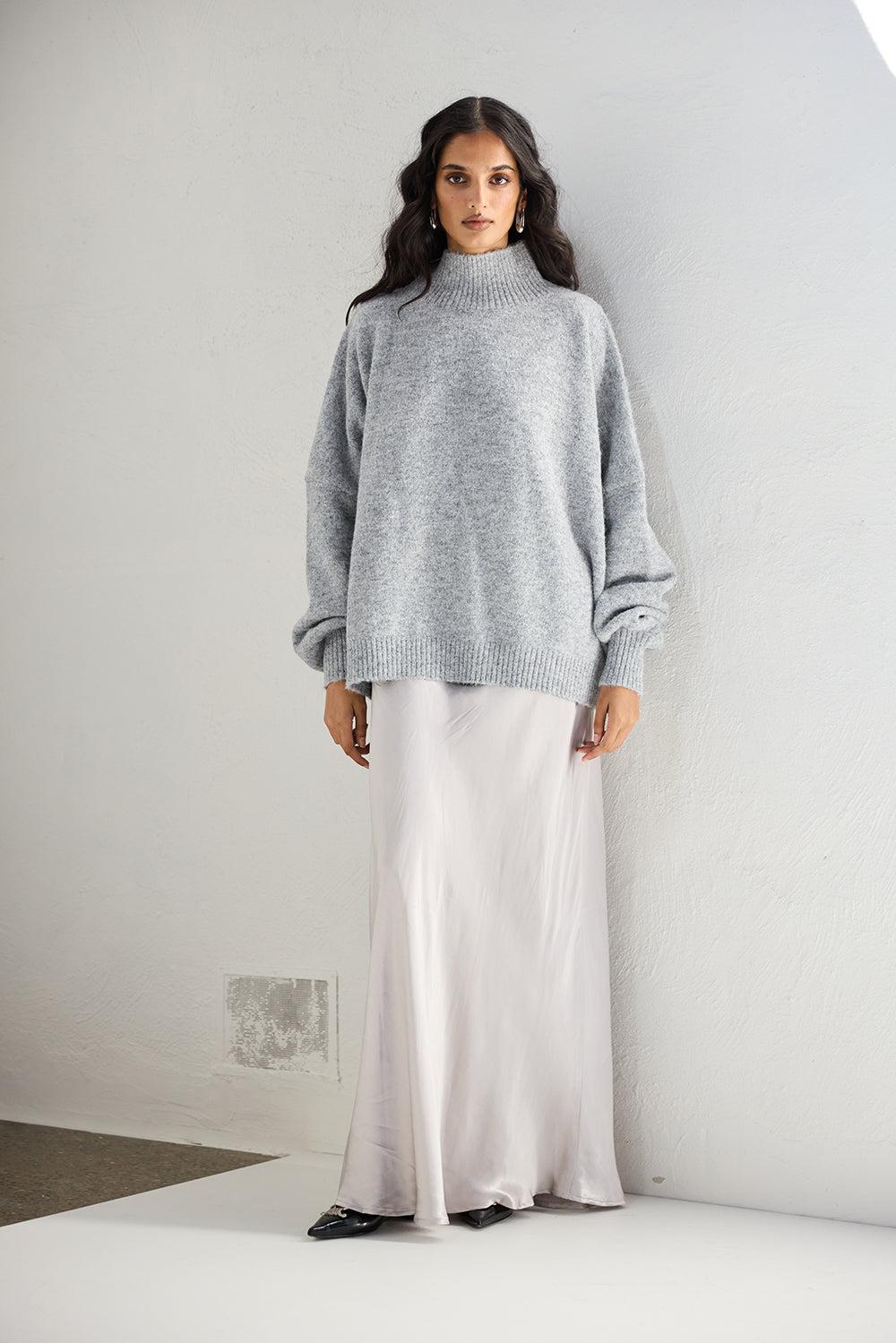 Yumi Knit Jumper Grey Marle Product Image