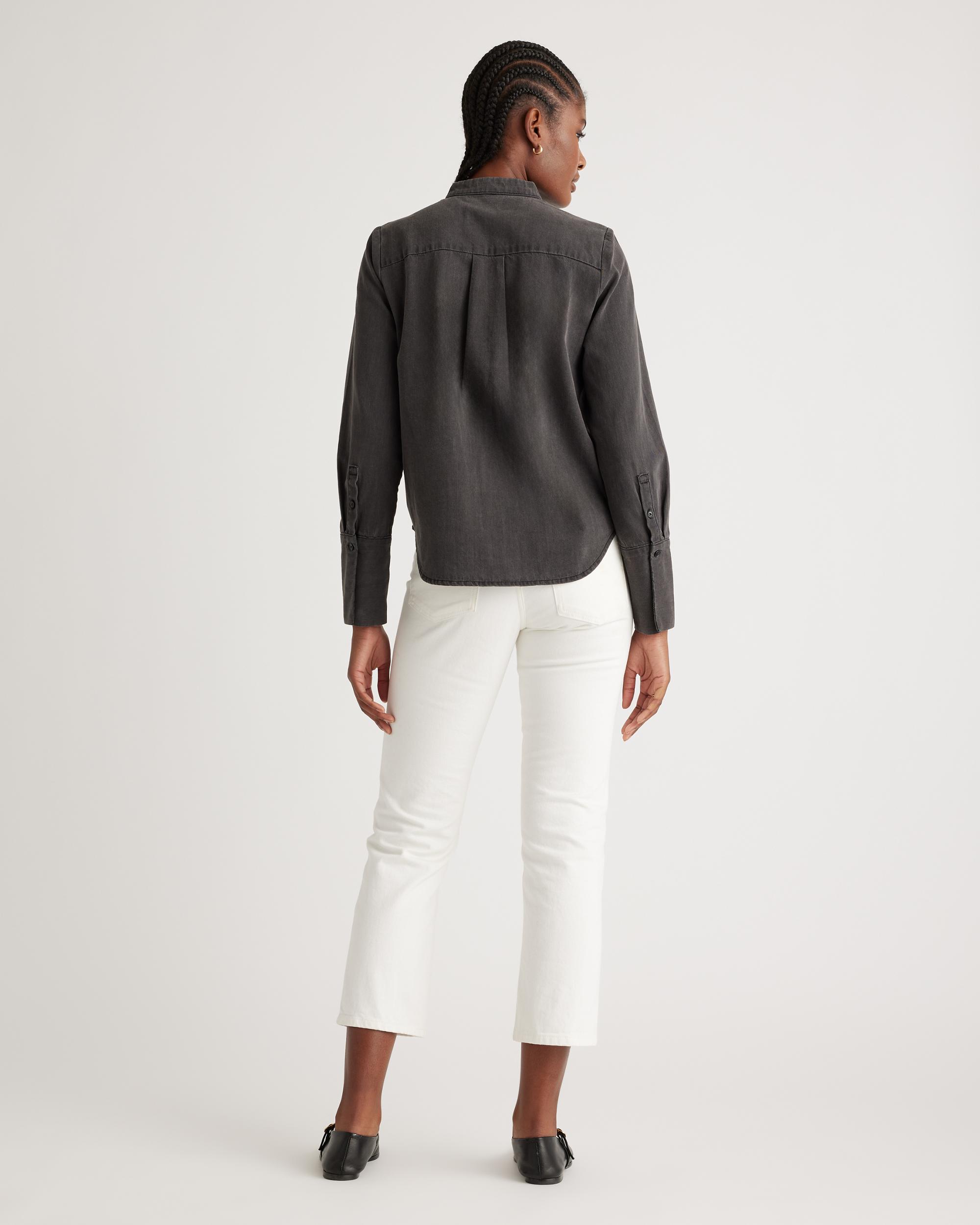 Quince | Women's Distressed Denim Tuxedo Shirt Cotton Product Image