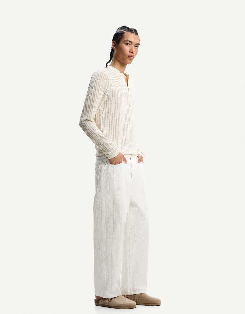 Baggy jacquard jeans Product Image