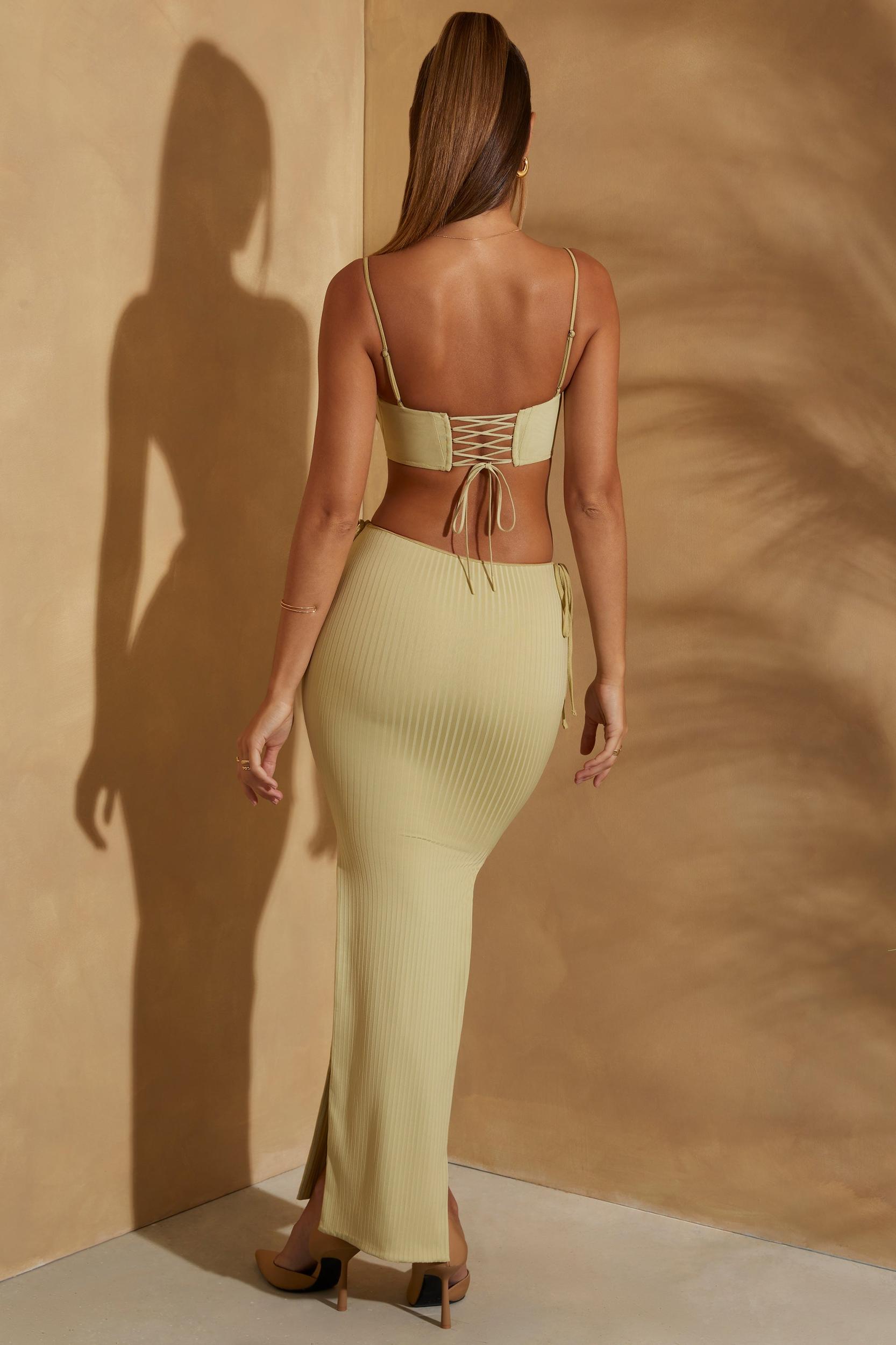 Low Rise Maxi Skirt in Sage Product Image