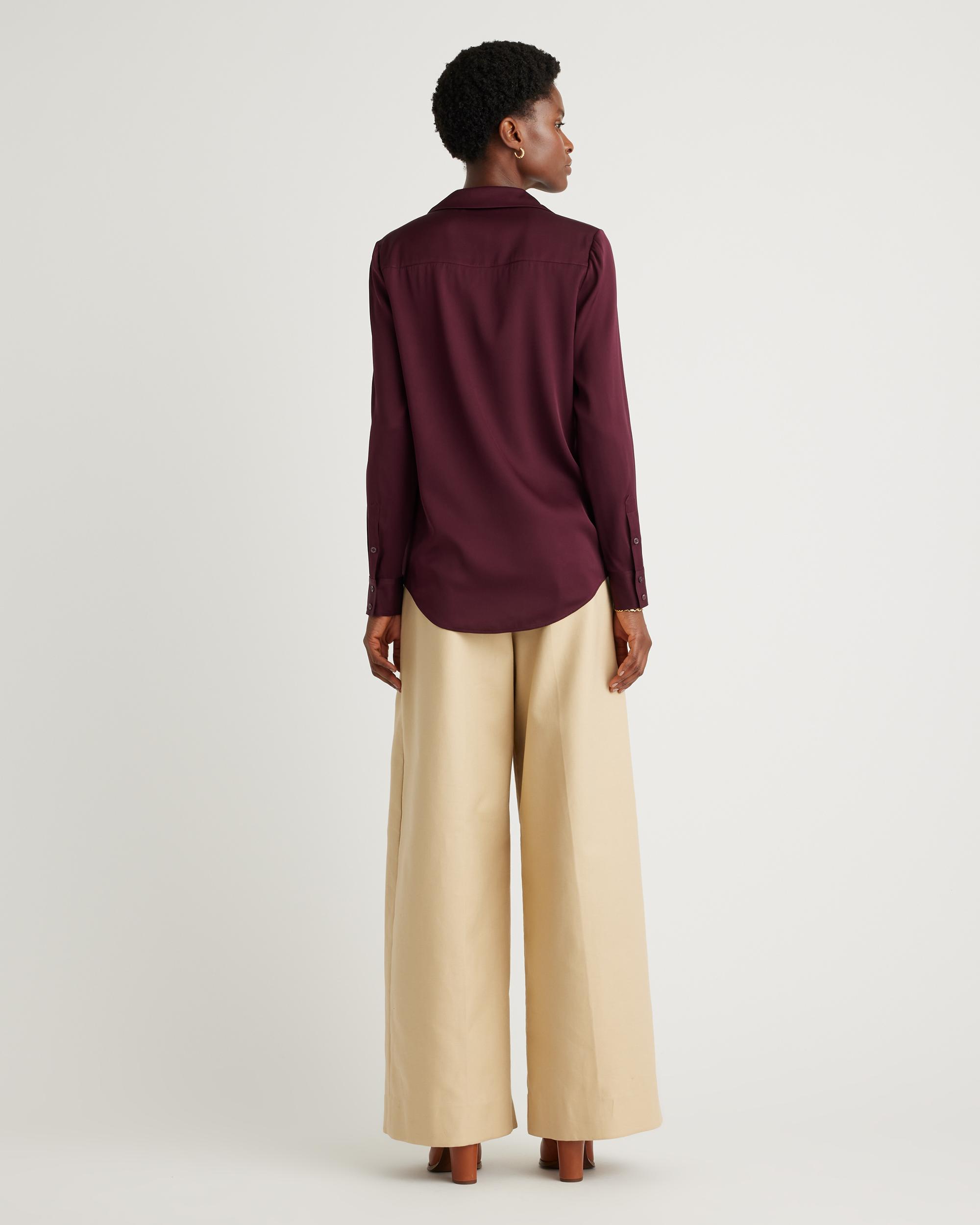 Quince | Women's Washable Stretch Silk Notch Collar Blouse Product Image