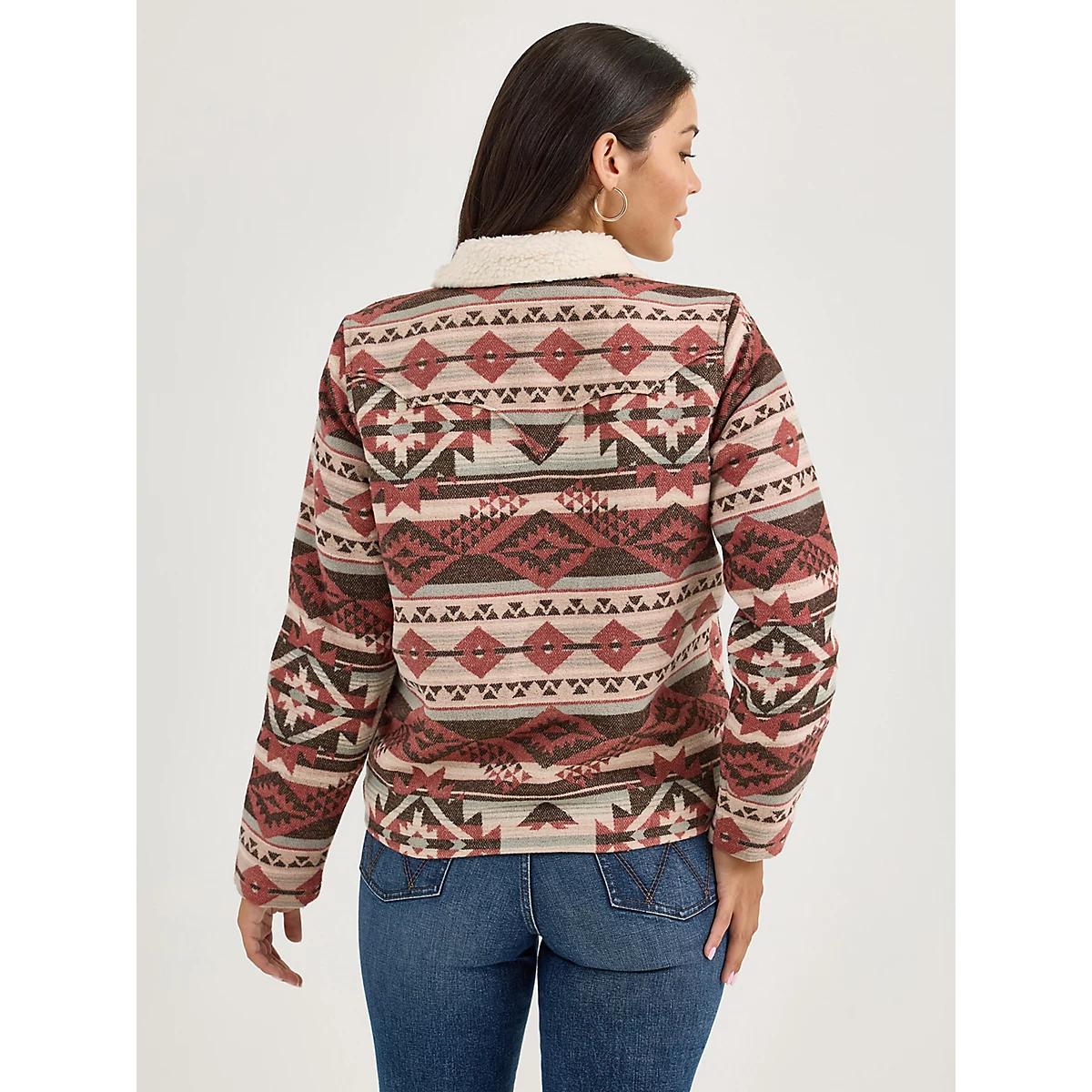 Women's Wrangler® Sherpa Lined Jacquard Barn Jacket Product Image