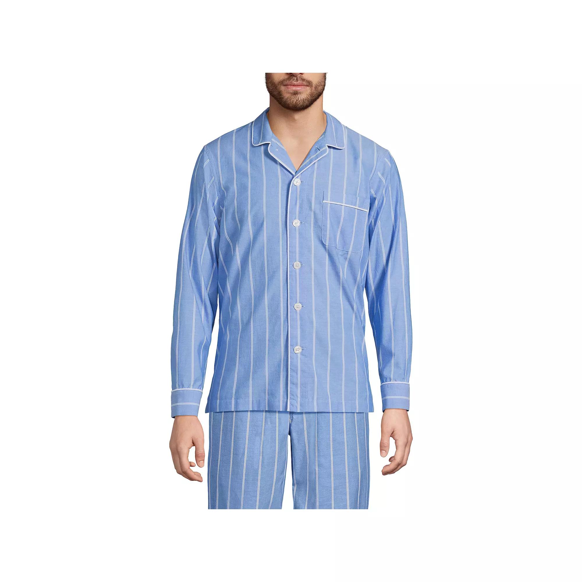 Men's Lands' End Broadcloth Pajama Sleep Shirt,  Product Image