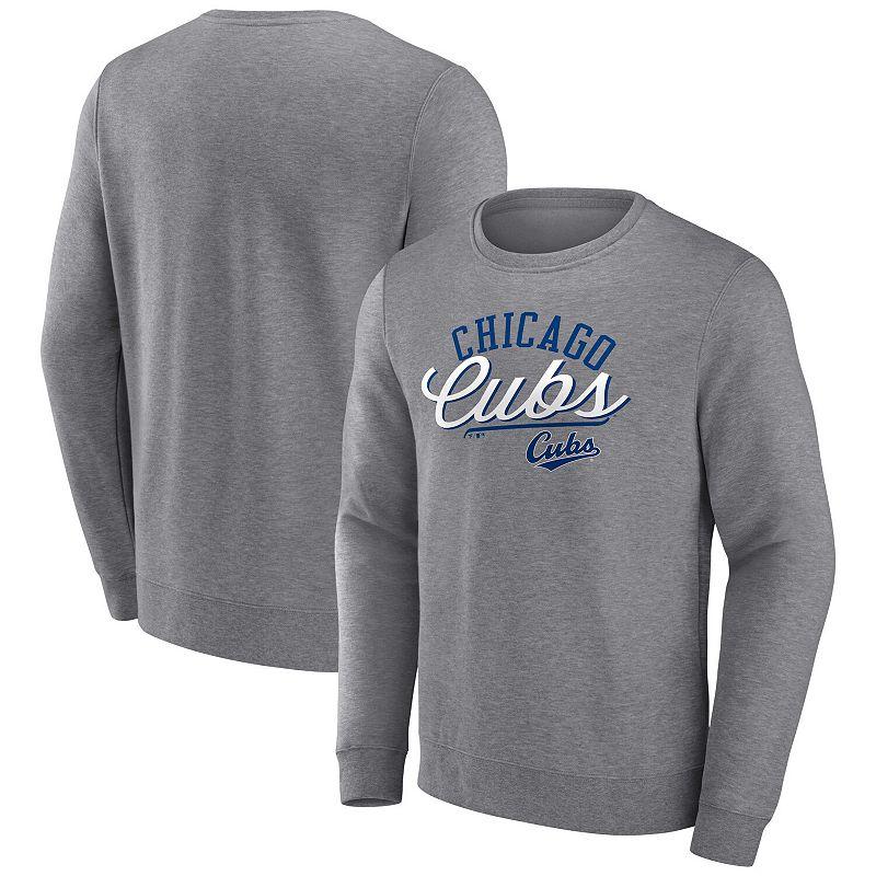 Men's Fanatics Branded Gray Chicago Cubs Simplicity Pullover Sweatshirt,  Product Image