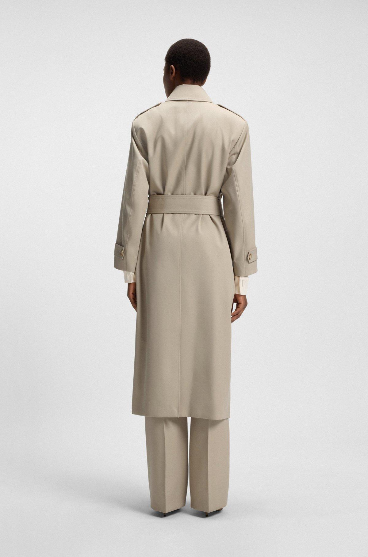 BOSS - Belted trench coat in wool - Light Beige Product Image