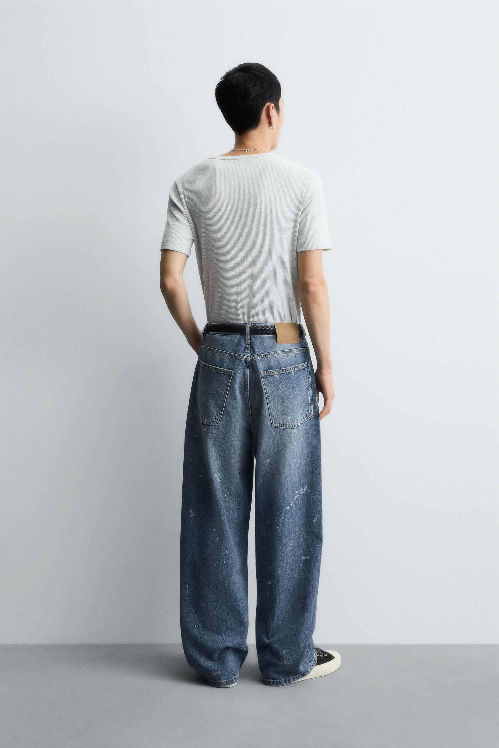 SPLATTERED BAGGY FIT JEANS Product Image