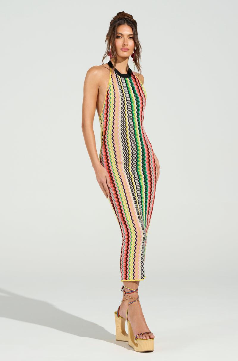 ON THE RUN PRINTED MIDI DRESS Product Image