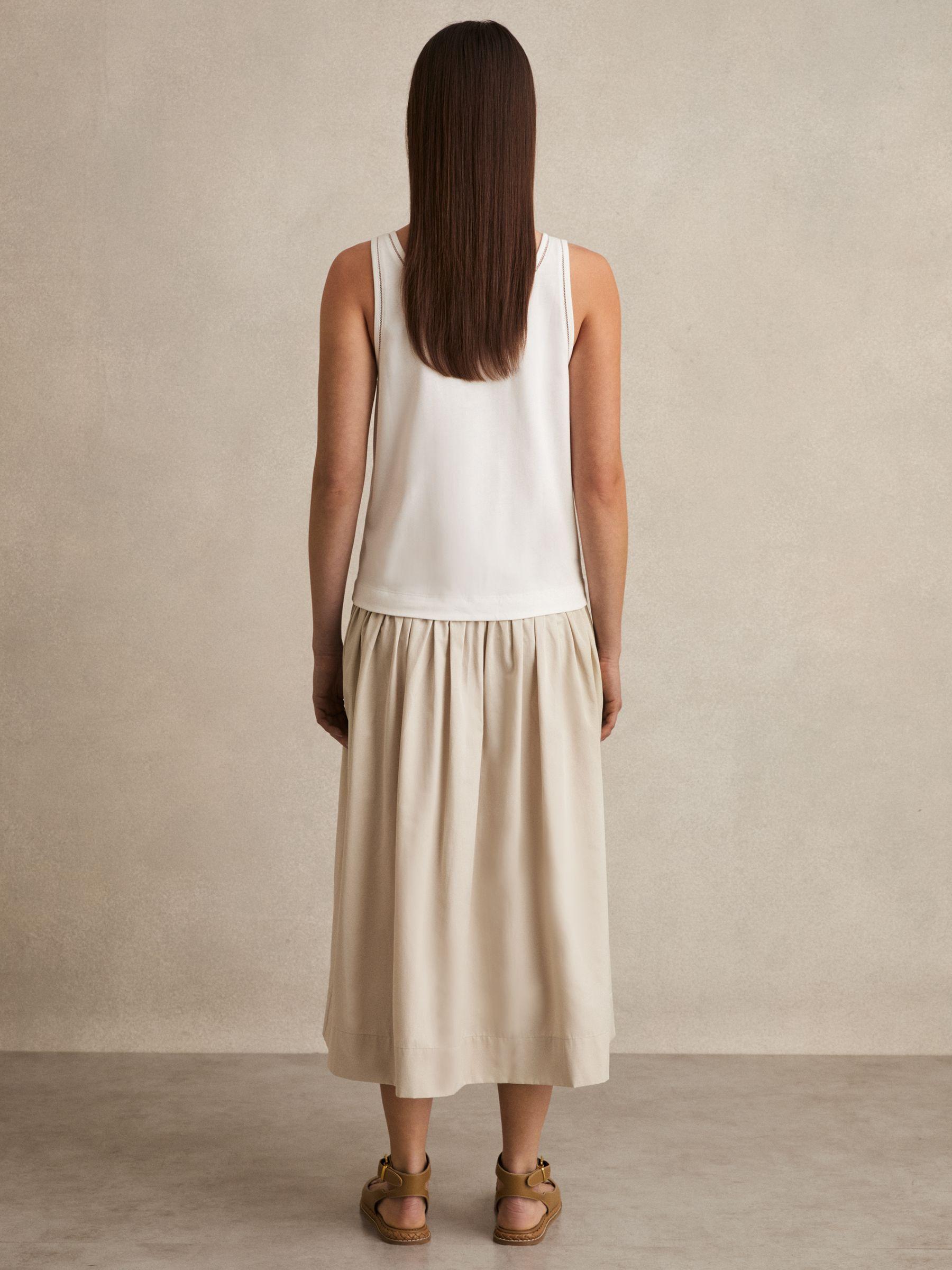 Layered Sleeveless Midi Dress in Ivory/Neutral Product Image