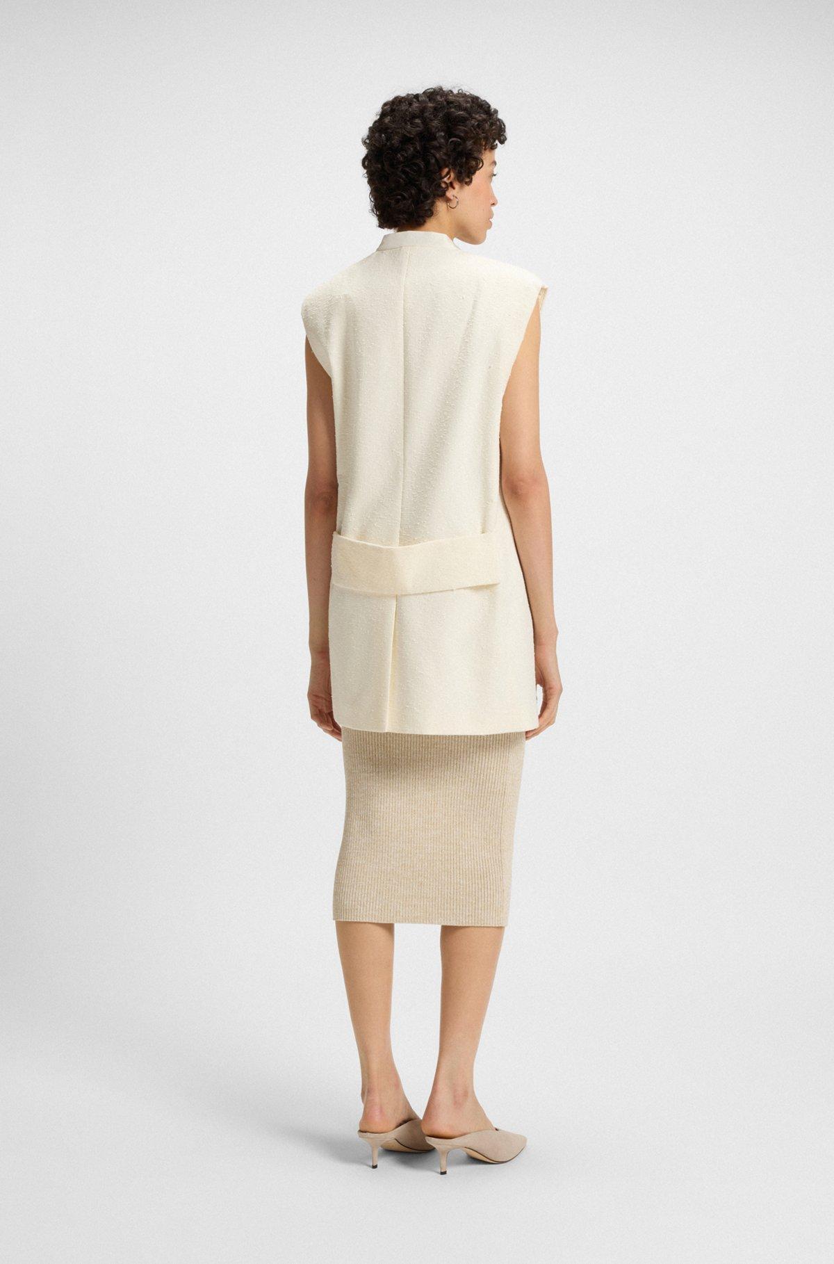 Relaxed-fit sleeveless blazer in Italian bouclé Product Image