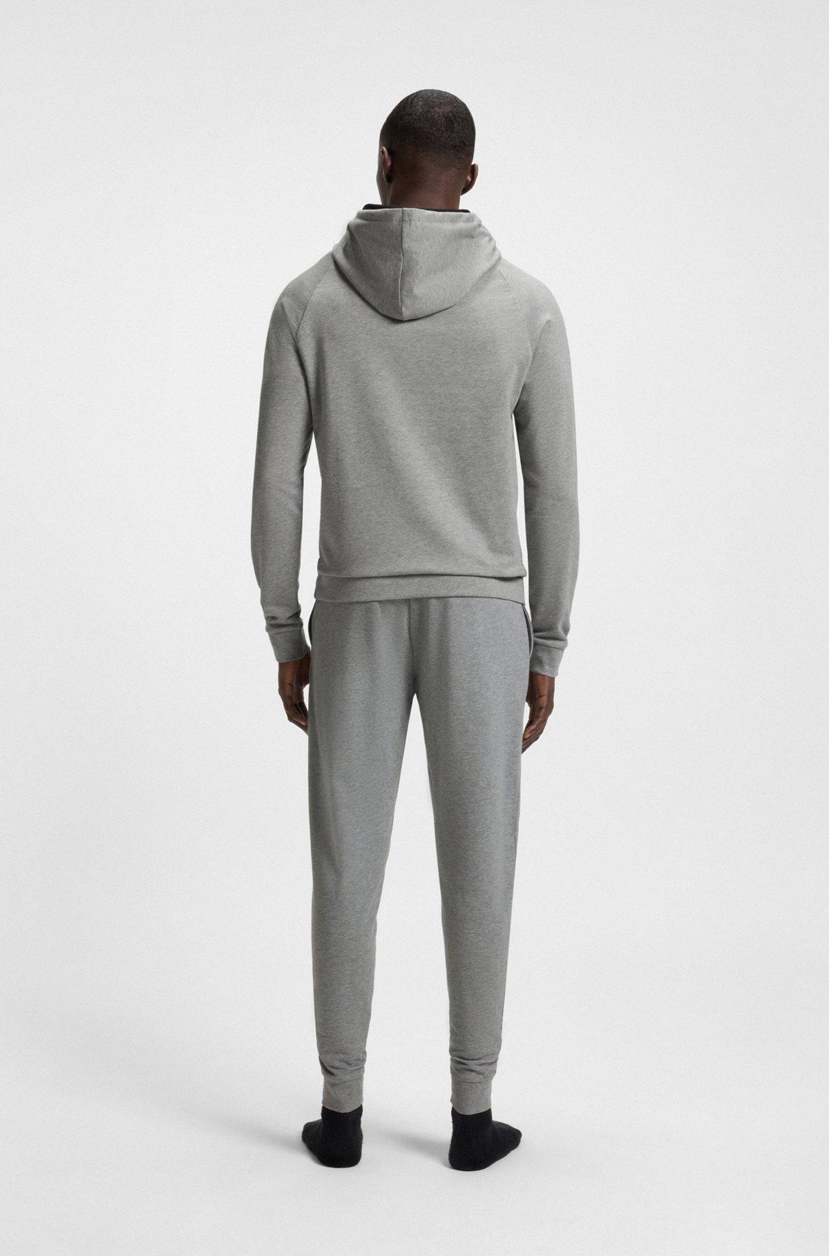 Cotton-terry tracksuit bottoms with stripe print Product Image