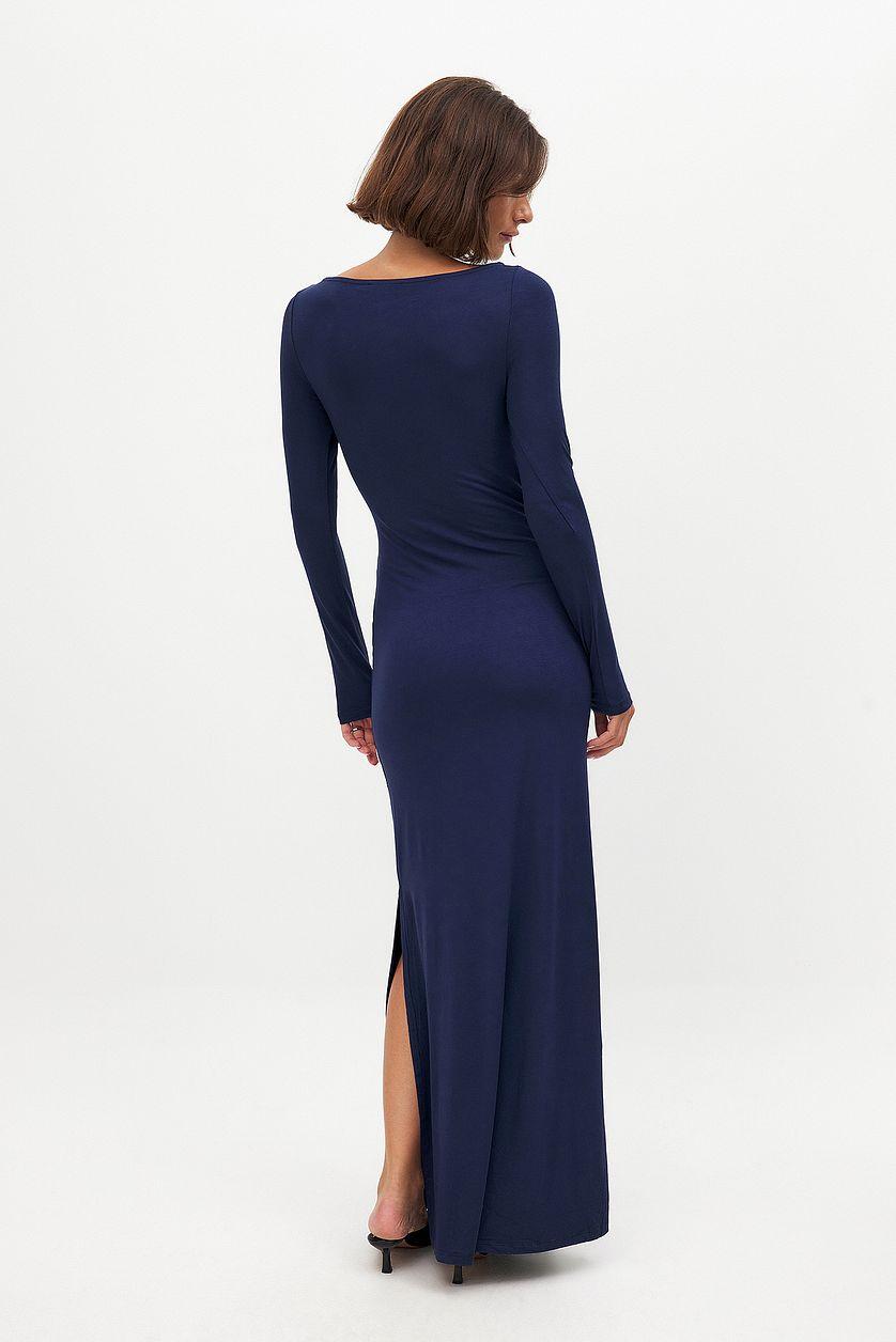 Soft Line Boat Neck Maxi Dress Product Image