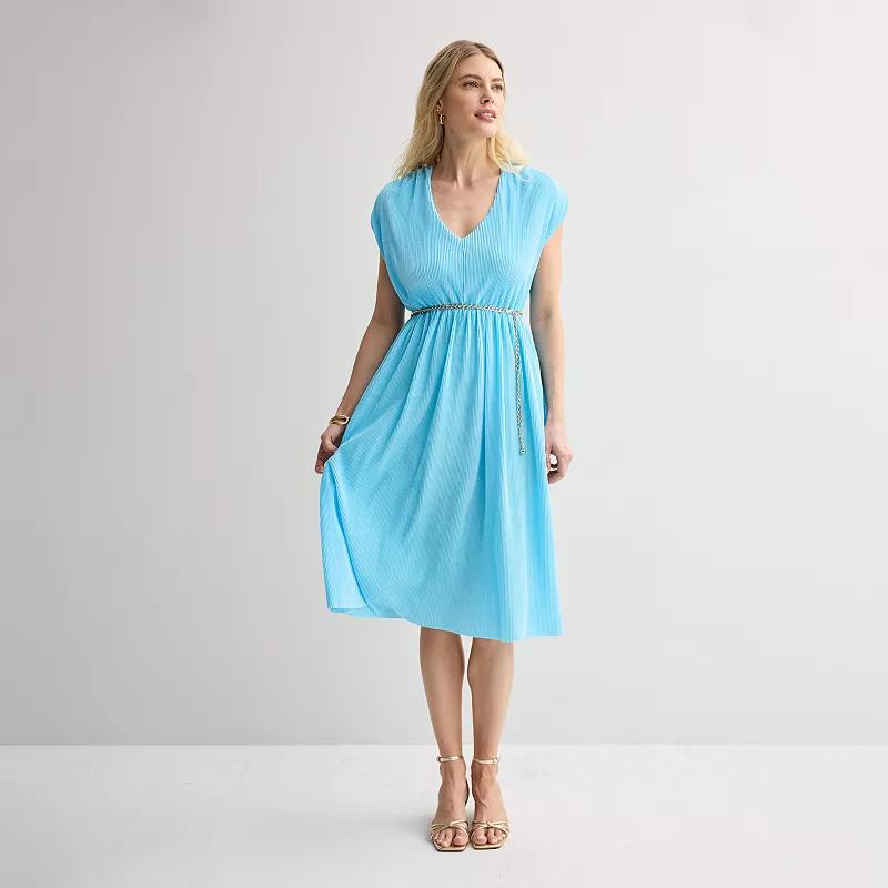 Womens INTEMPO Plisse Midi Dress Product Image
